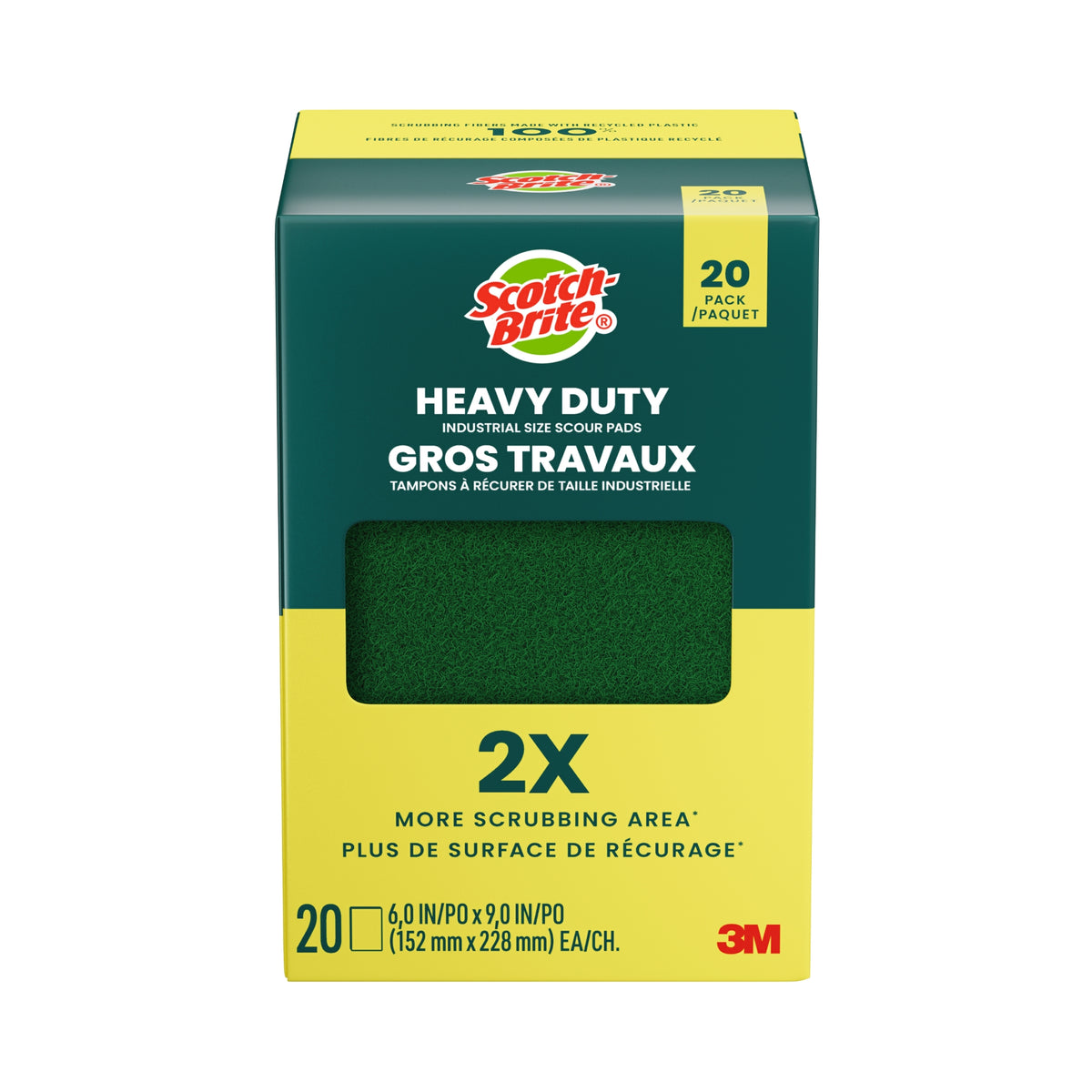 Scotch-Brite Heavy Duty Scour Pads, 6"L x 9"W, 20 ct - product image 1