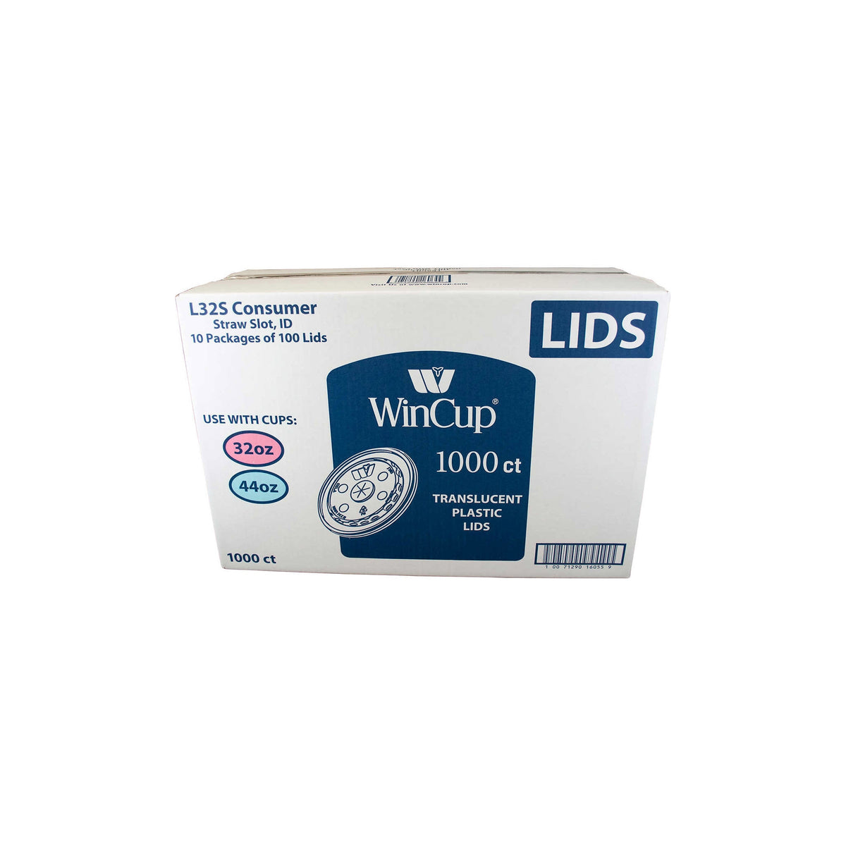 WinCup Straw Slot, ID Plastic Cup Lids, Translucent, 32 oz and 44 oz, 1000 ct - product image 4