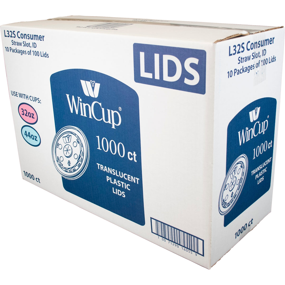 WinCup Straw Slot, ID Plastic Cup Lids, Translucent, 32 oz and 44 oz, 1000 ct - product image 2