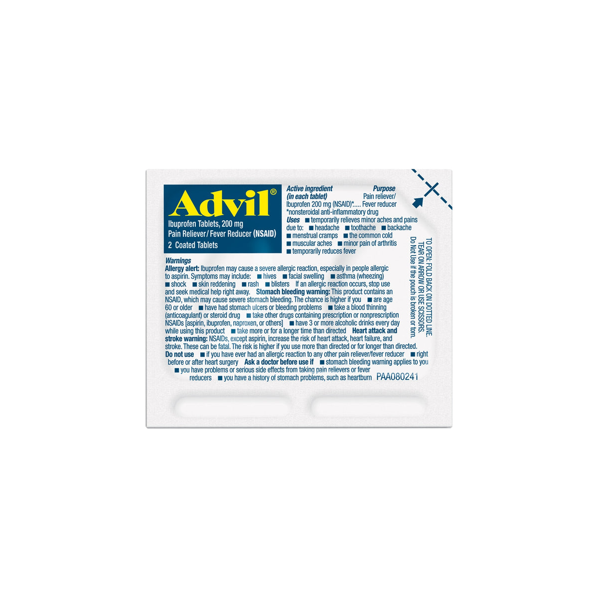 Advil Ibuprofen, Dispenser Pack, 200mg, 2 Tablets, 50 ct - product image 2