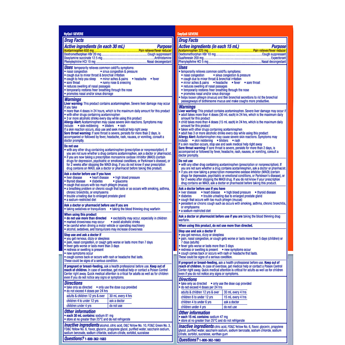 Vicks DayQuil and NyQuil Severe Cold & Flu Liquid, Berry, 12 fl oz, 3 ct - product image 4