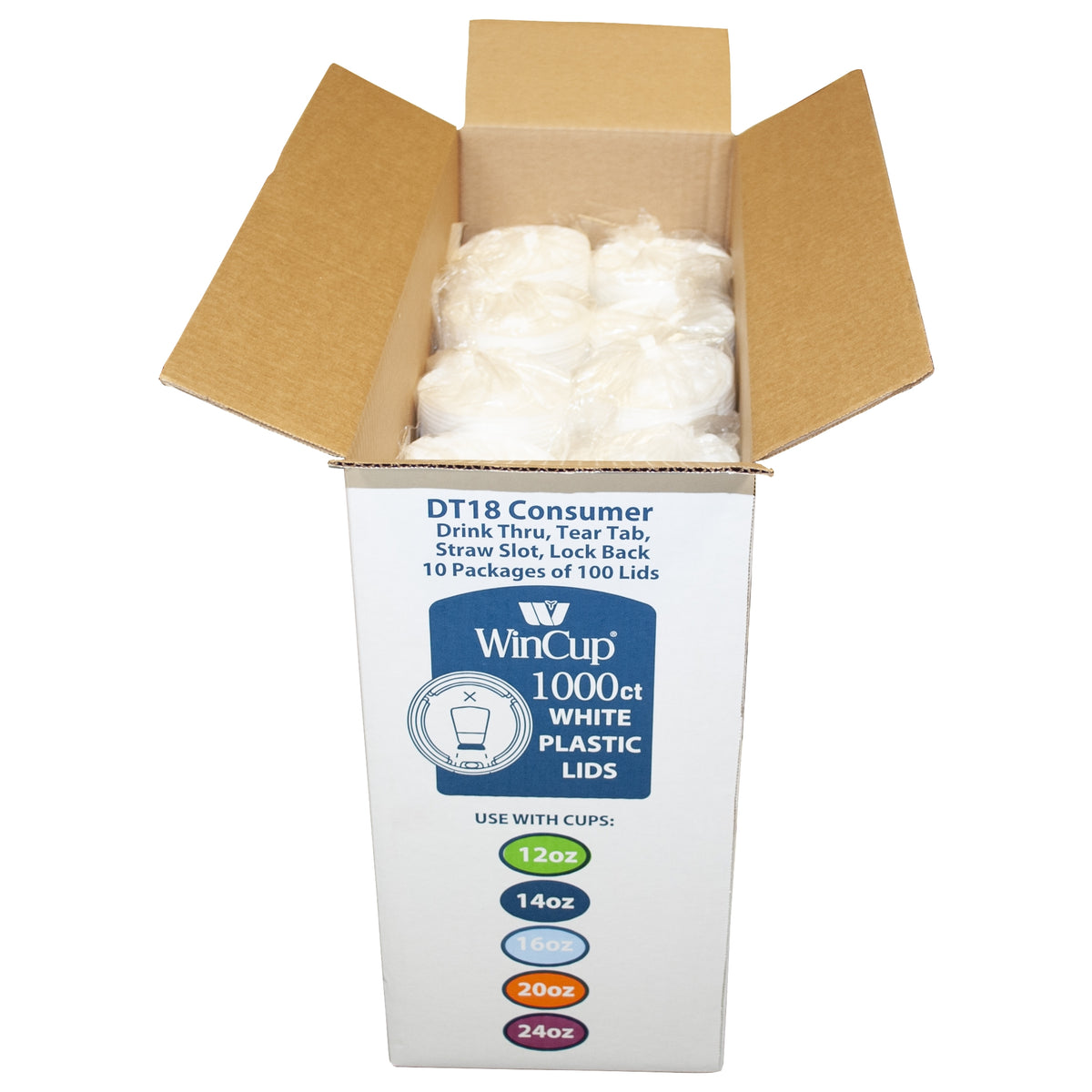WinCup Cold and Hot Foam Cup Lids, 12-24 oz, White, 1000 ct - product image 4