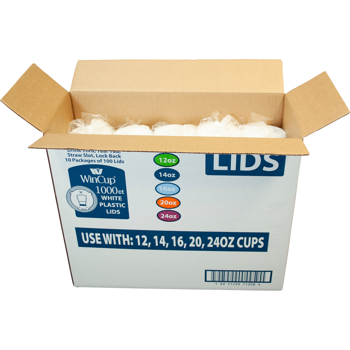 WinCup Cold and Hot Foam Cup Lids, 12-24 oz, White, 1000 ct - product image 5