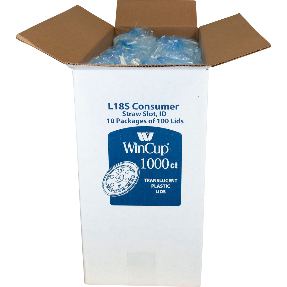 WinCup Plastic Cup Lids, Straw Slot, ID, 12-24 oz, Translucent, 1000 ct - product image 2