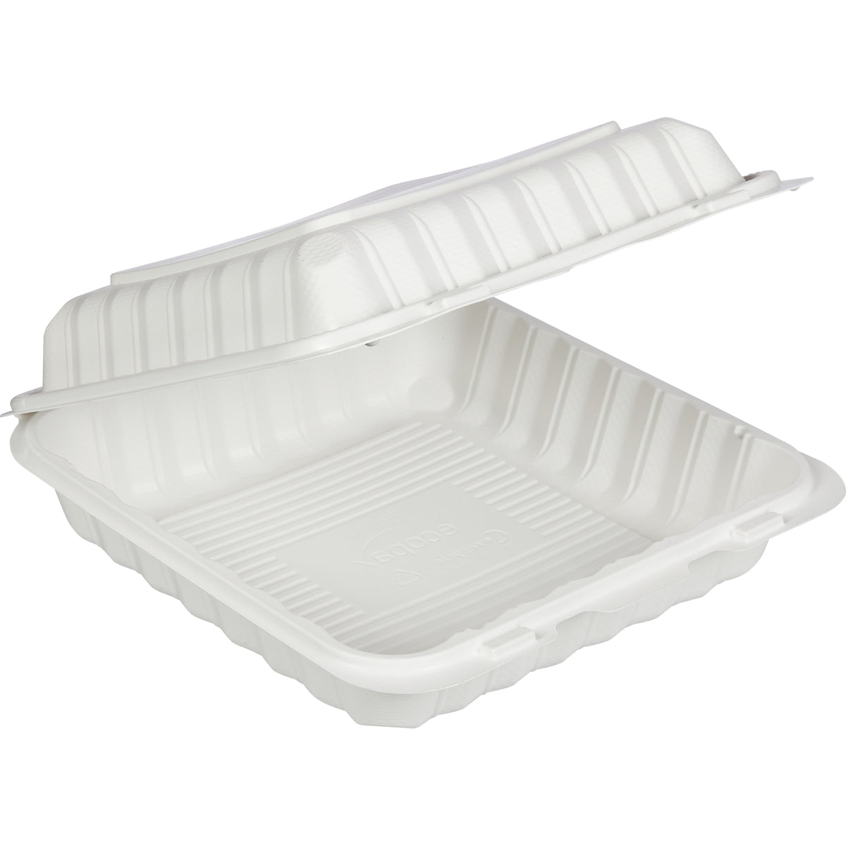 Vital International Solutions Single Compartment Hinged Container, 9" x 9", White, 150 ct - product image 1
