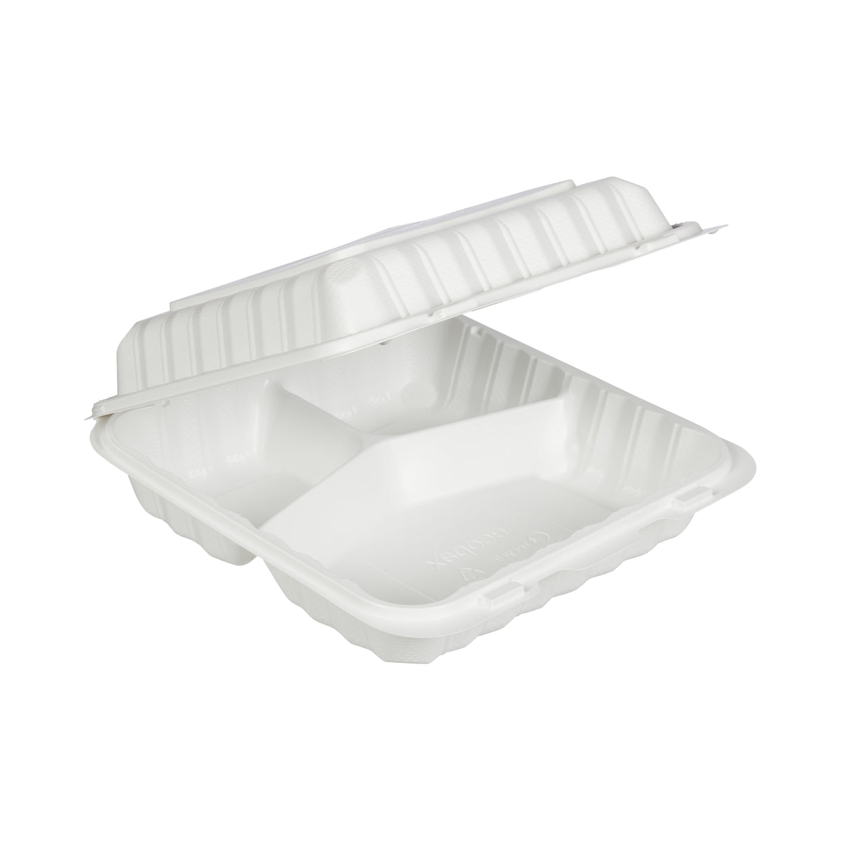 Vital International Solutions 3-Compartment Hinged Container, 9" x 9", 150 ct - product image 1
