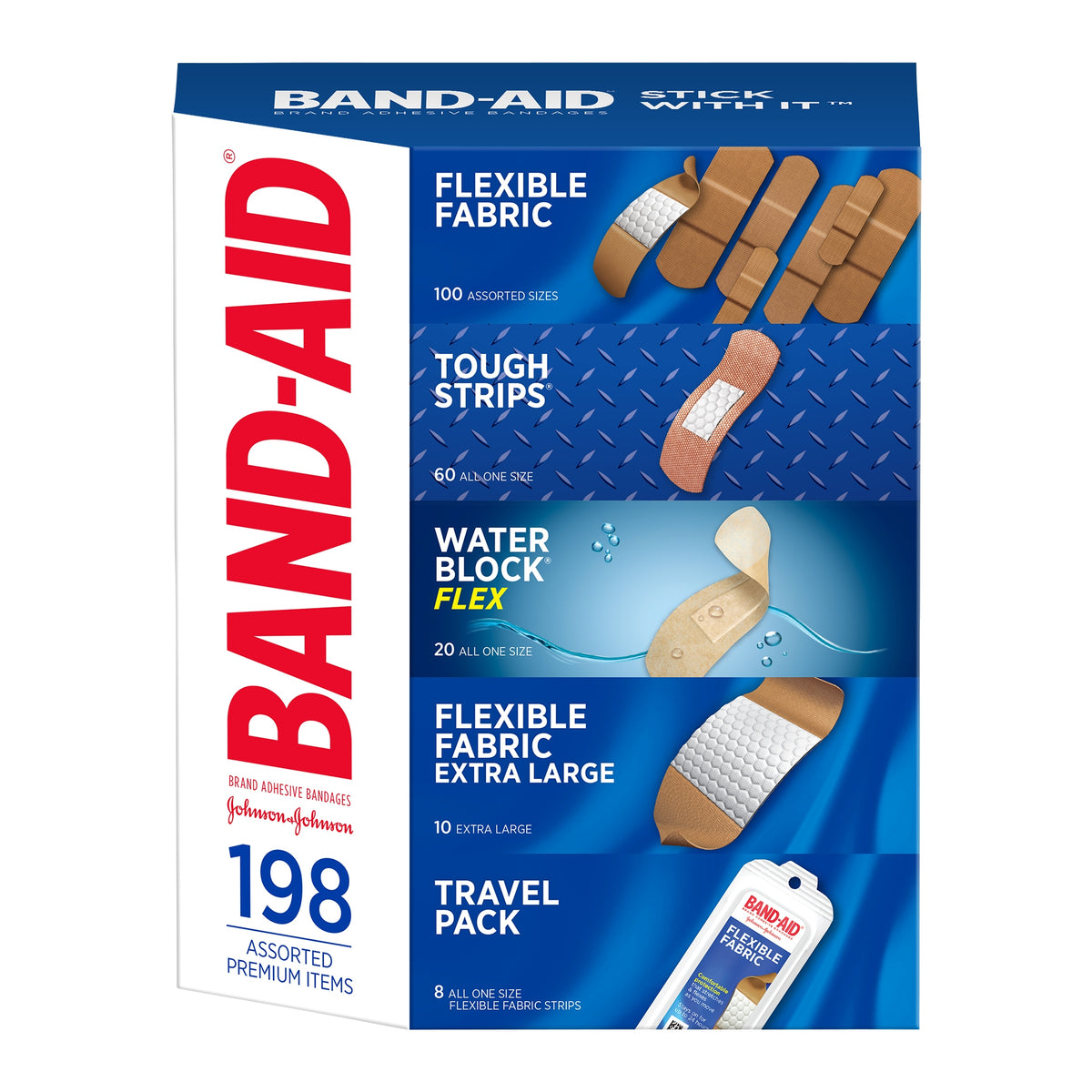 Band-Aid Adhesive Bandages, Assorted, 198 ct - product image 1