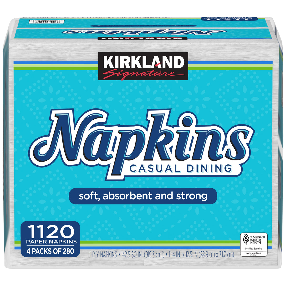 Kirkland Signature Casual Dining Paper Napkins, White, 1120 ct - product image 1