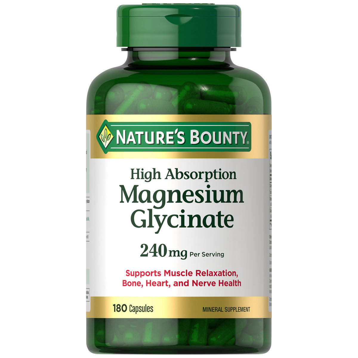 Nature's Bounty High Absorption Magnesium Glycinate, 240 mg, 180 ct - product image 11