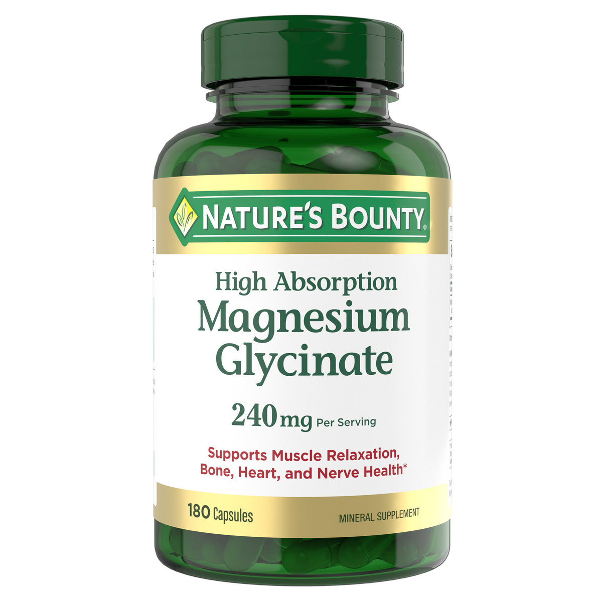 Nature's Bounty High Absorption Magnesium Glycinate, 240 mg, 180 ct - product image 6