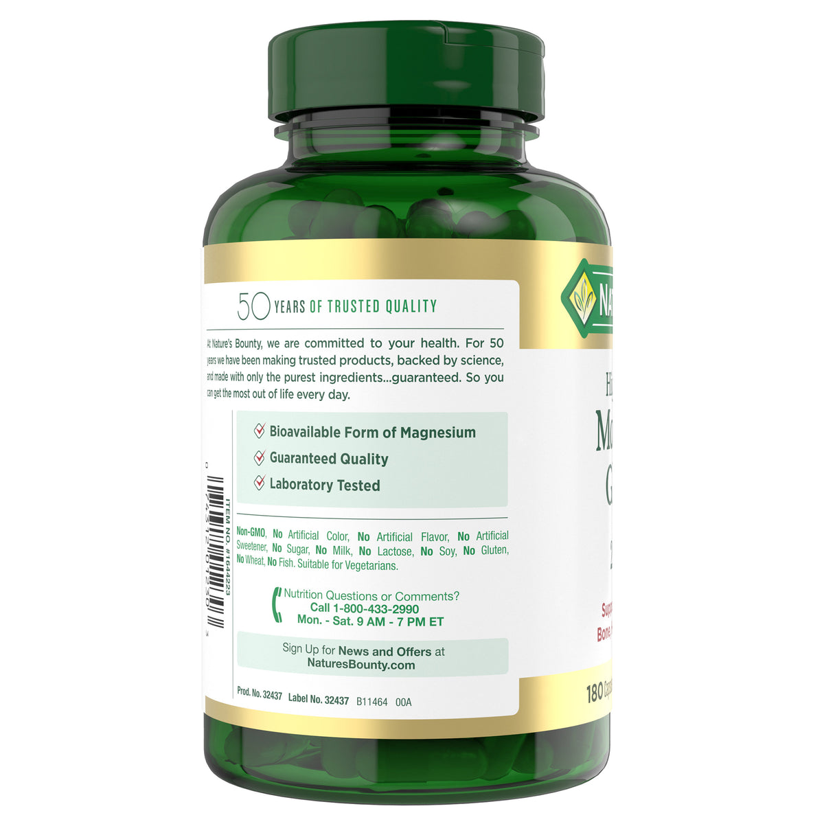 Nature's Bounty High Absorption Magnesium Glycinate, 240 mg, 180 ct - product image 7