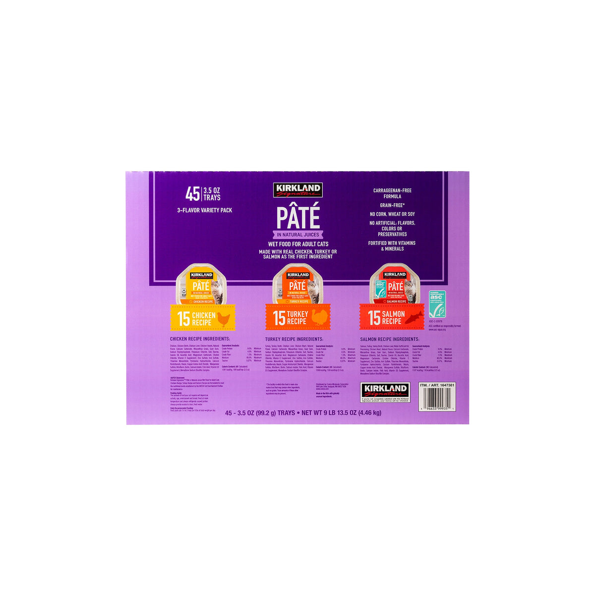 Kirkland Signature Pâté Adult Cat Food, Variety Pack, 3.5 oz, 45 ct - product image 3