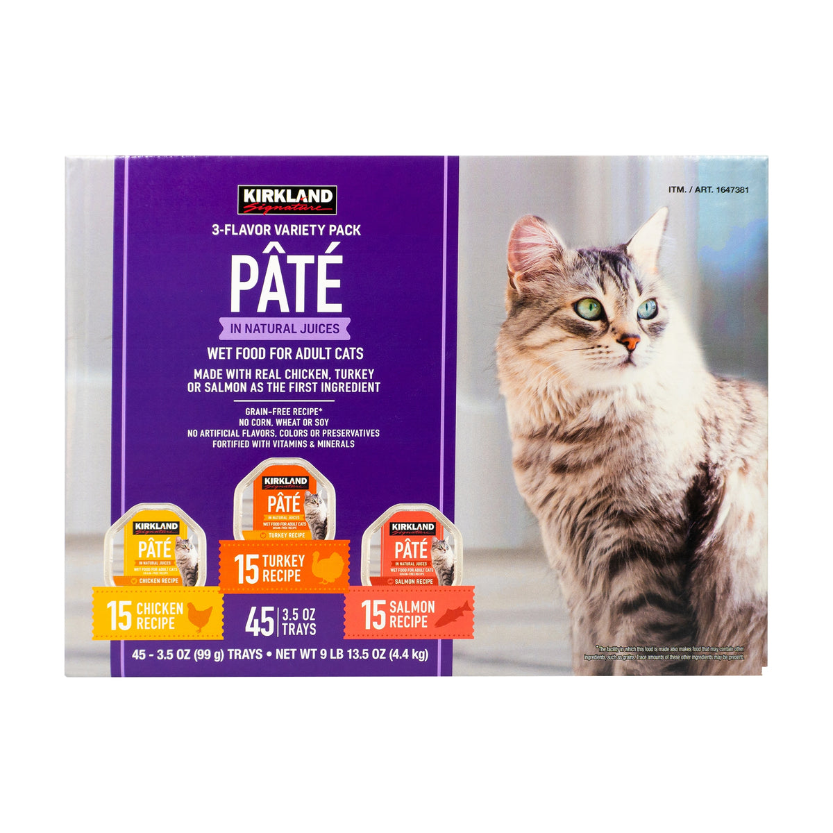 Kirkland Signature Pâté Adult Cat Food, Variety Pack, 3.5 oz, 45 ct - product image 1