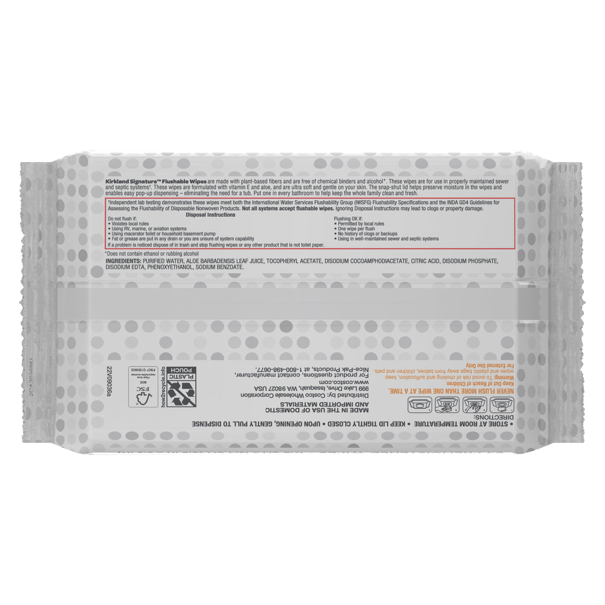 Kirkland Signature Moist Flushable Wipes, Unscented, 640 ct - product image 6