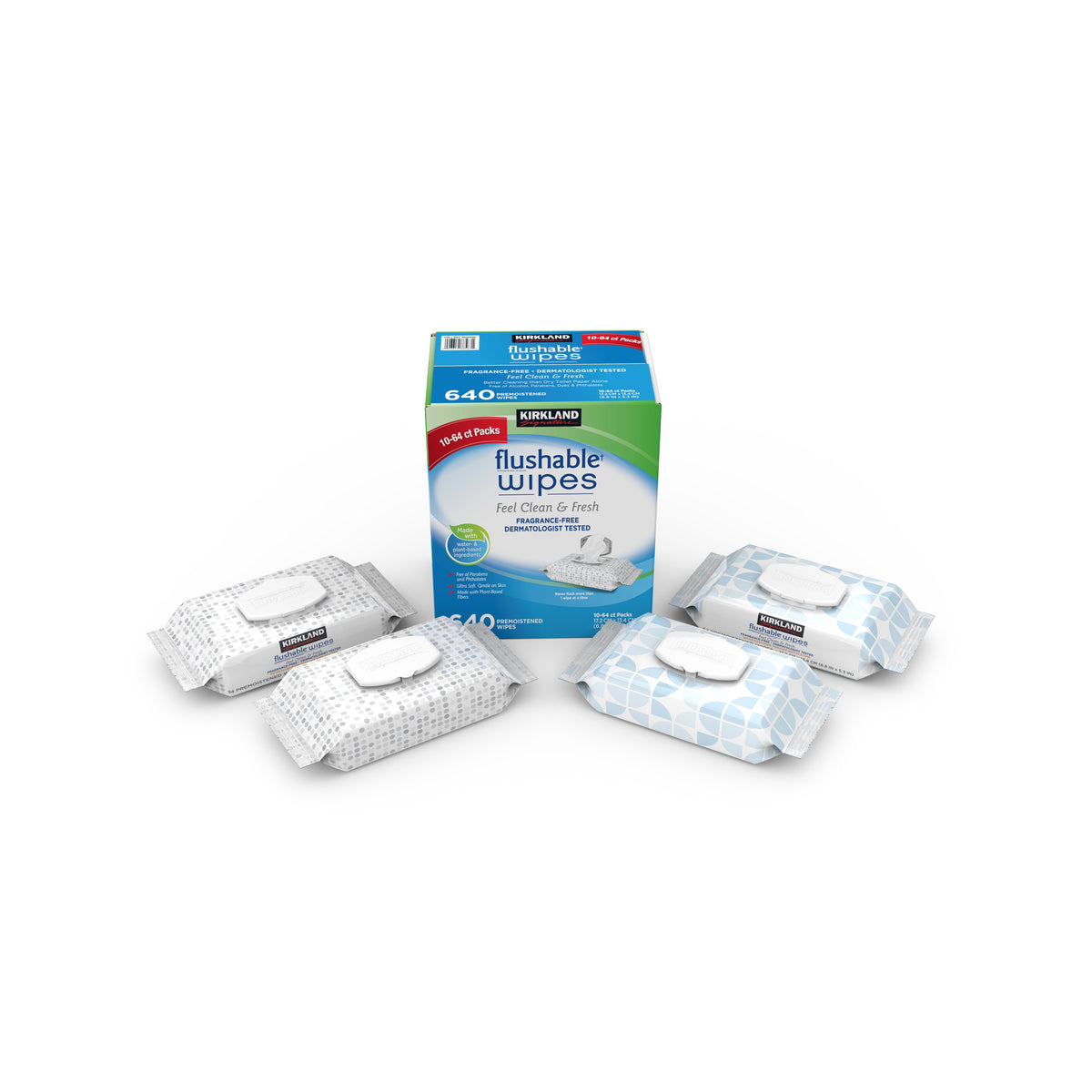 Kirkland Signature Moist Flushable Wipes, Unscented, 640 ct - product image 7