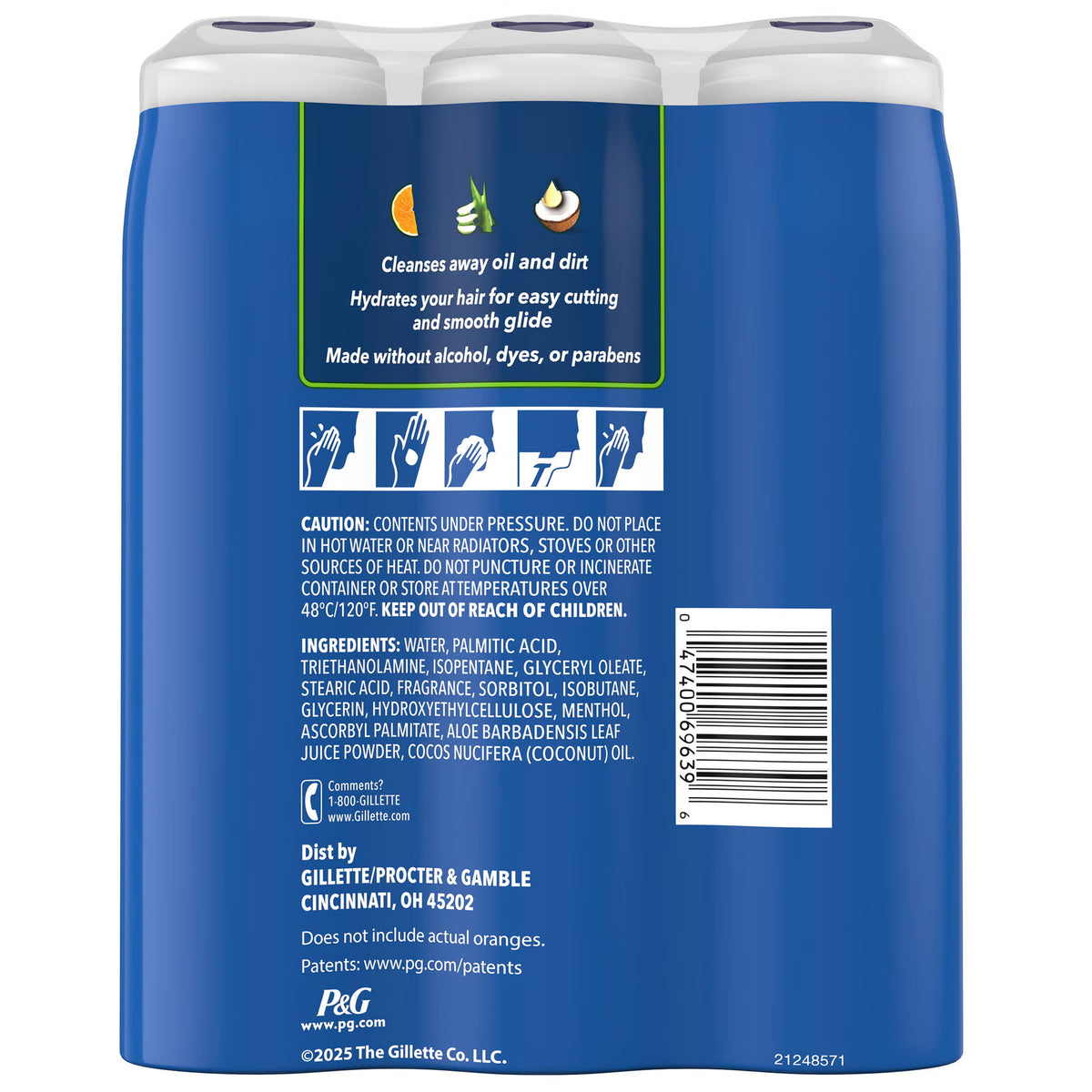 Gillette Sensitive Advanced Shave Gel, Island Breeze, 7 oz, 3 ct - image 3
