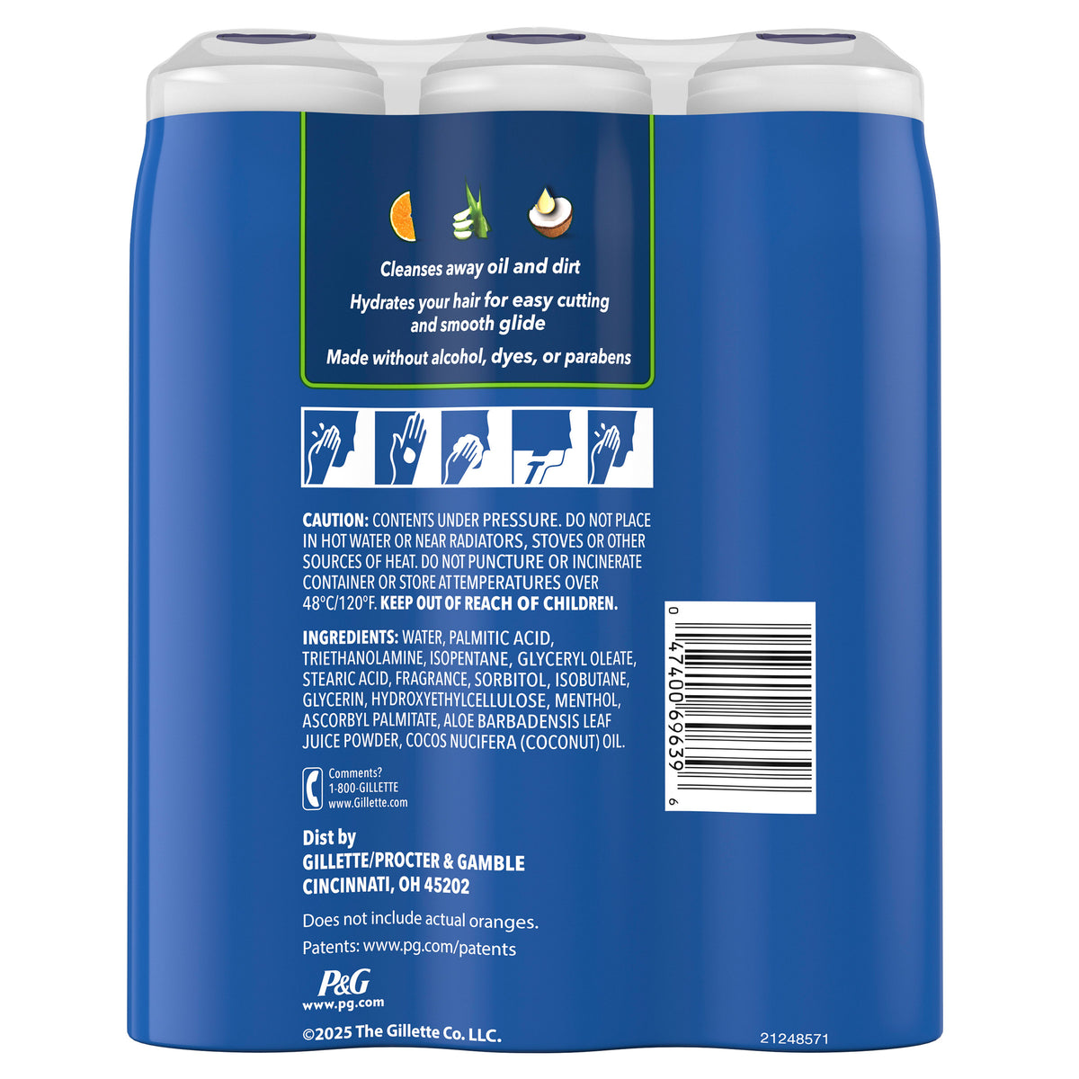 Gillette Sensitive Advanced Shave Gel, Island Breeze, 7 oz, 3 ct - product image 5