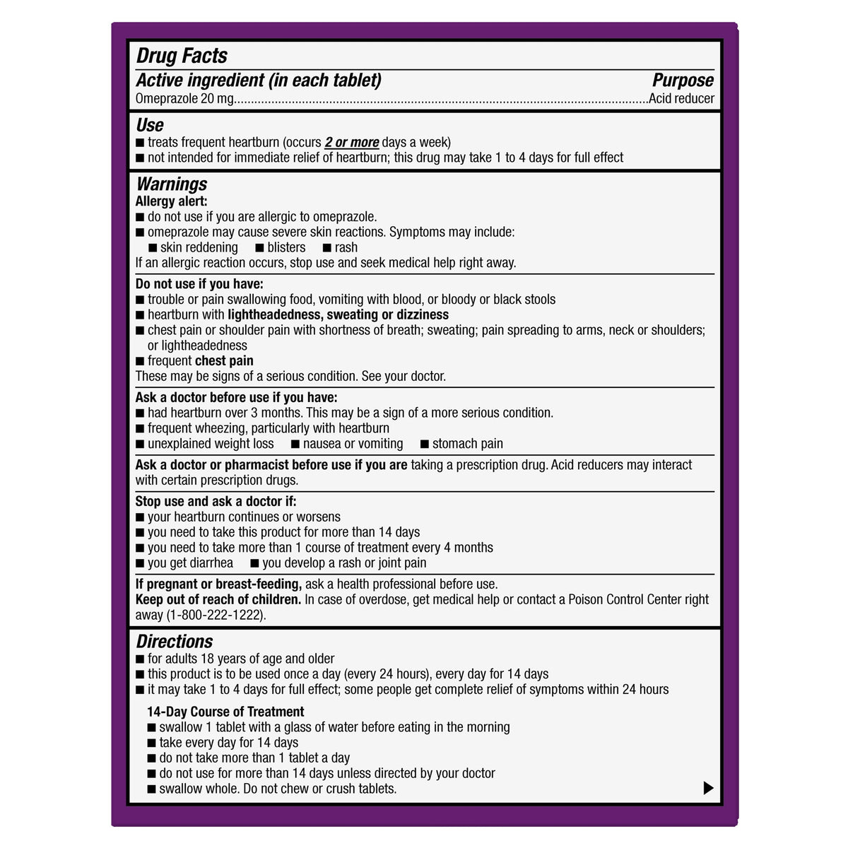 Kirkland Signature Omeprazole Acid Reducer Tablets, 20 mg Delayed-Release Tablets, 42 ct - product image 7