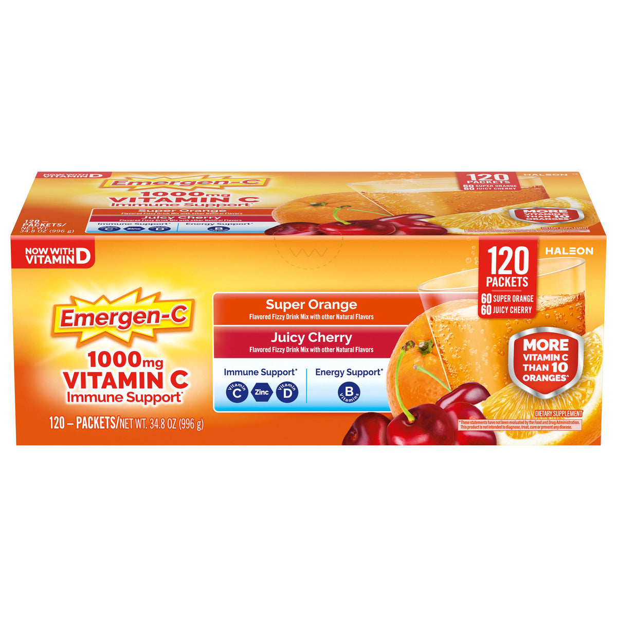 Emergen-C 1000 mg Vitamin C Daily Immune Support Fizzy Drink Mix, Variety Pack, 120 ct - product image 6