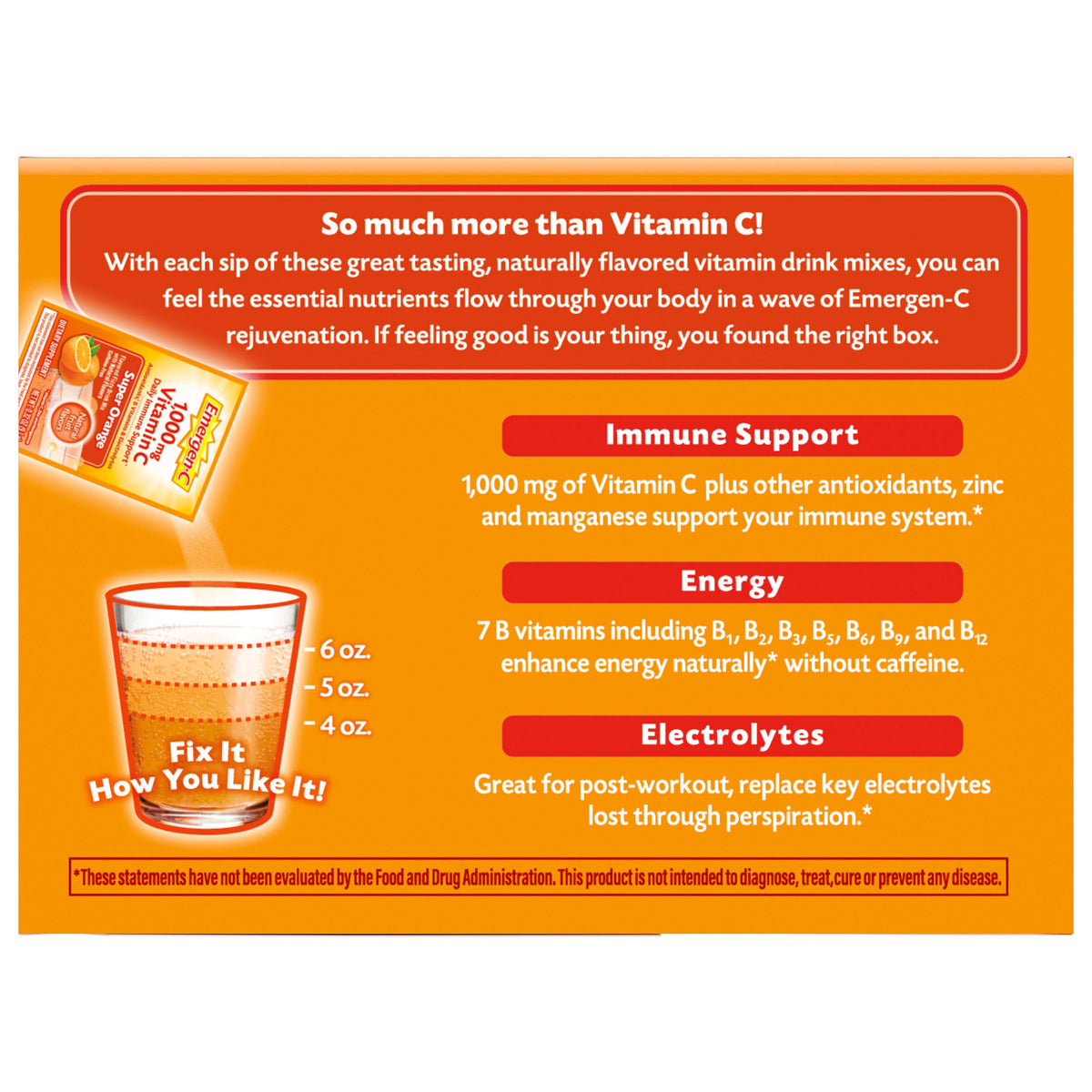Emergen-C 1000 mg Vitamin C Daily Immune Support Fizzy Drink Mix, Variety Pack, 120 ct - product image 2