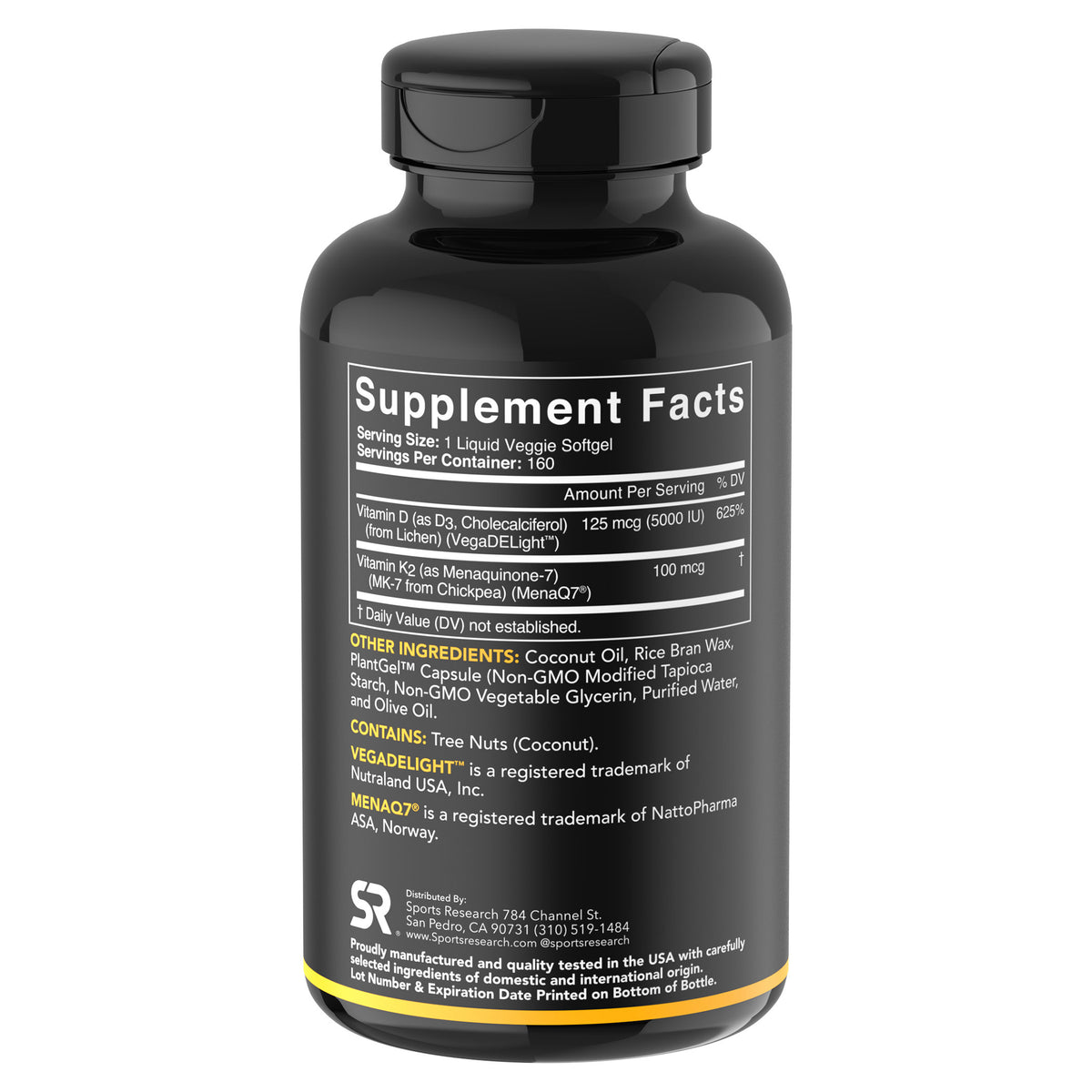Sports Research Plant Based Vitamin D3 + K2, 160 ct - product image 8