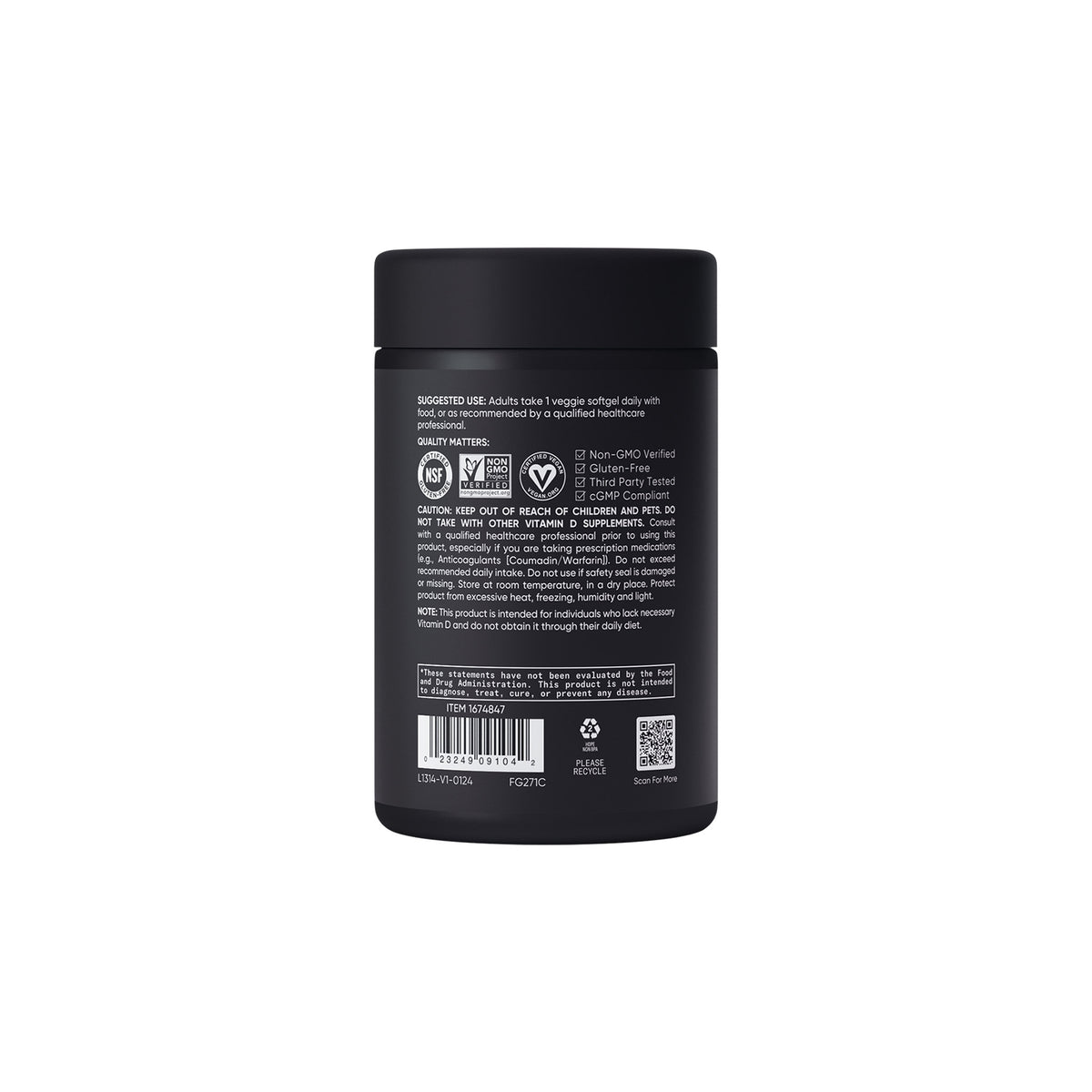 Sports Research Plant Based Vitamin D3 + K2, 160 ct - product image 3