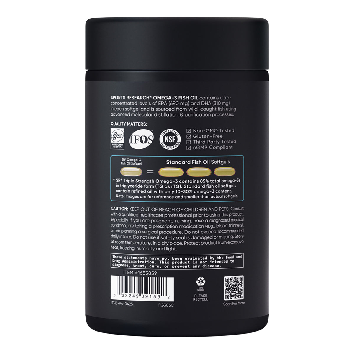 Sports Research Triple Strength Omega-3 Fish Oil, 150 Fish Softgels - product image 5