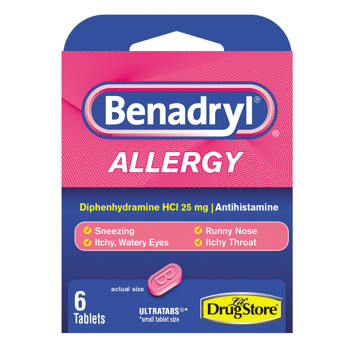 Benadryl Allergy, Diphenhydramine HCI 25 mg Ultratabs, 6 Trial Packs - product image 8