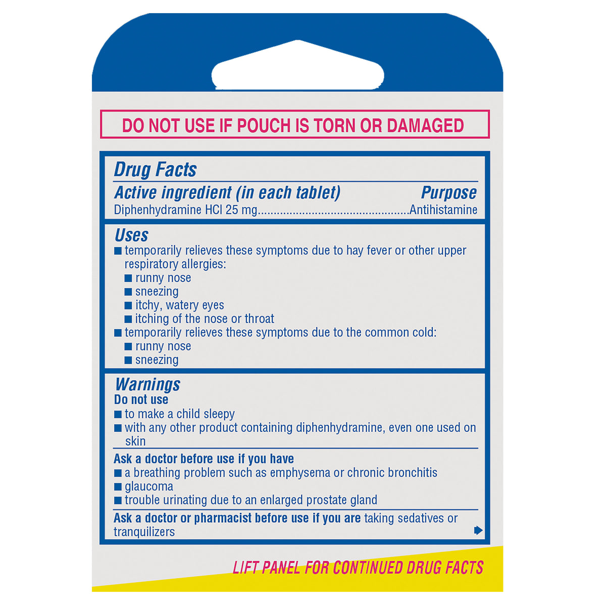 Benadryl Allergy, Diphenhydramine HCI 25 mg Ultratabs, 6 Trial Packs - product image 9