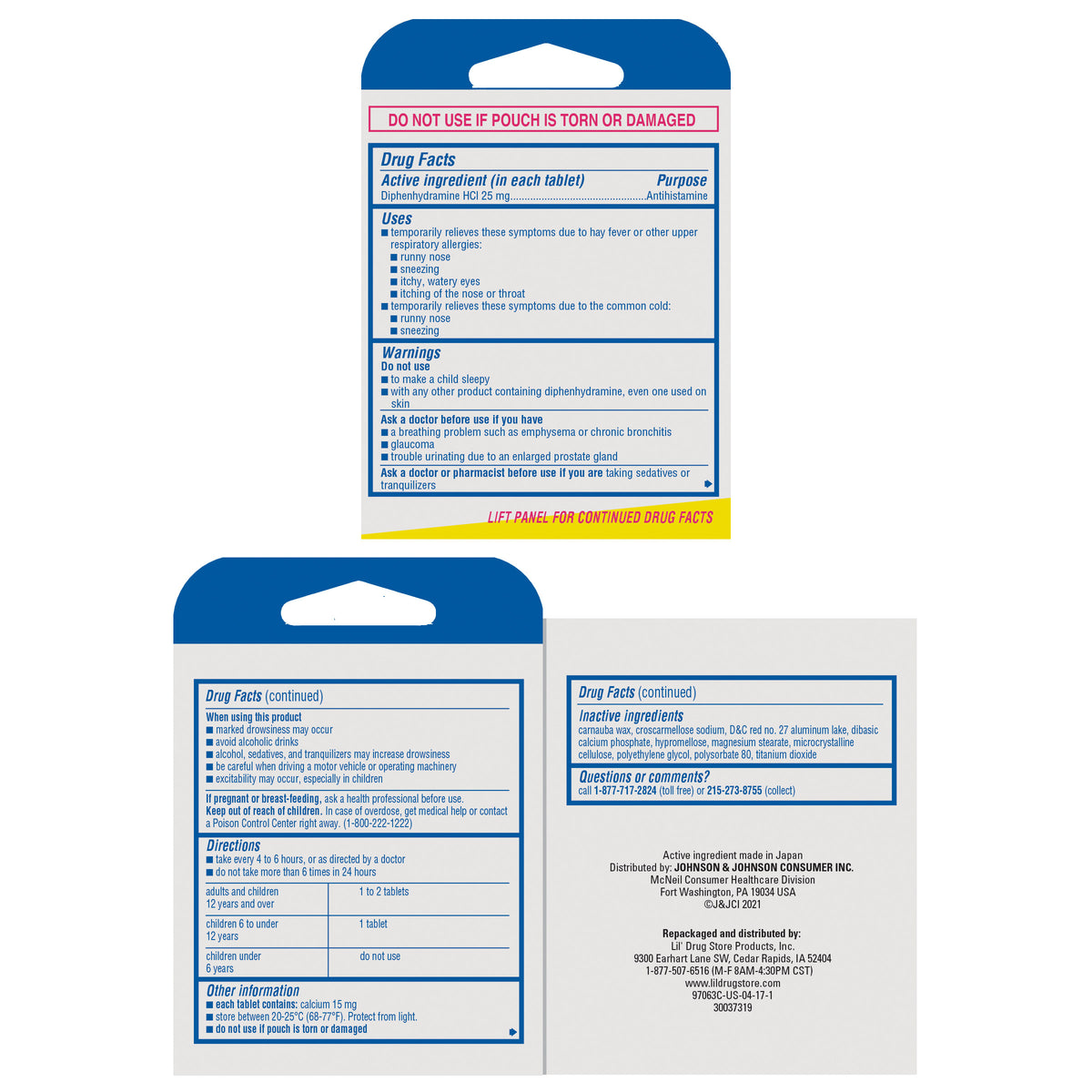 Benadryl Allergy, Diphenhydramine HCI 25 mg Ultratabs, 6 Trial Packs - product image 6