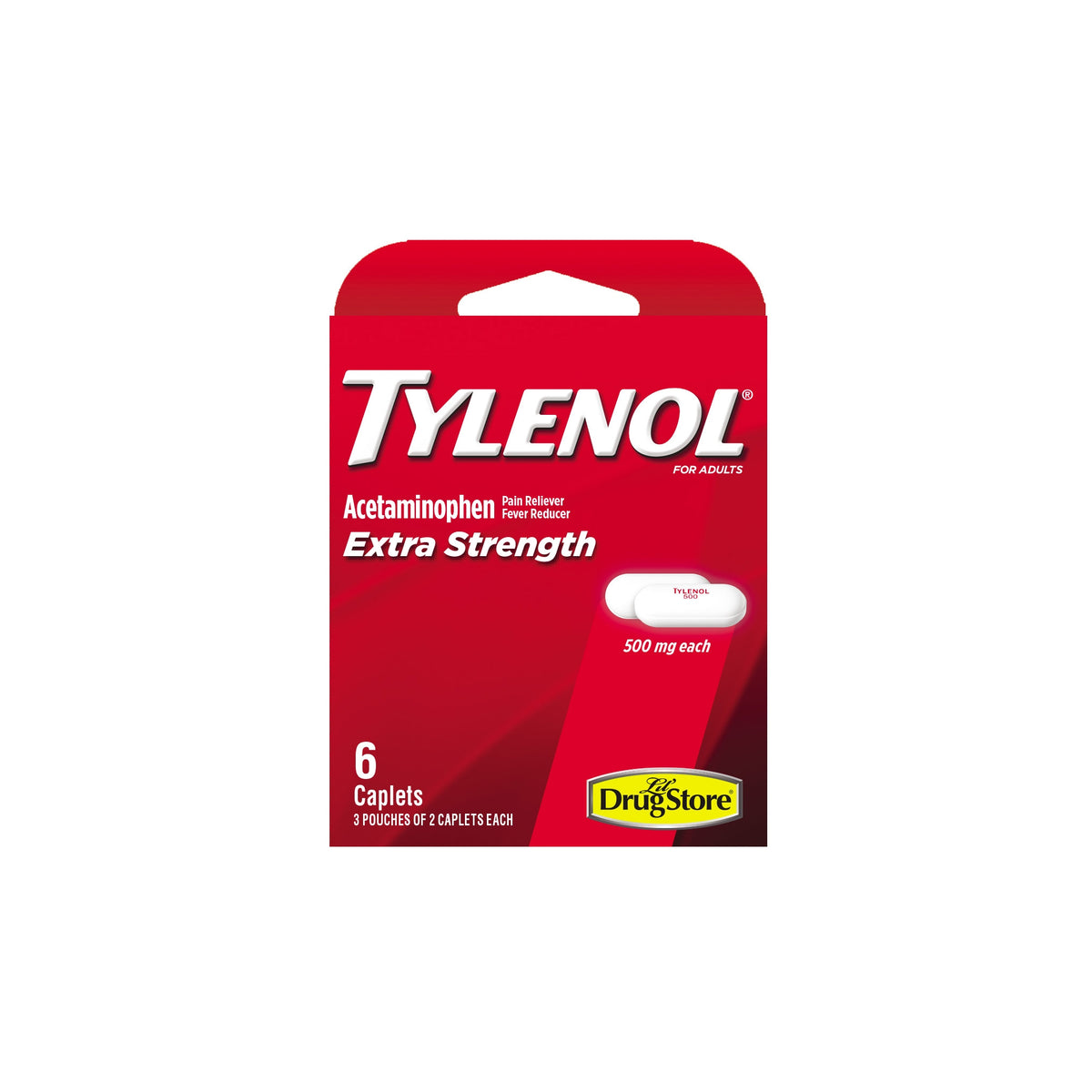 Tylenol Extra Strength Acetaminophen, 500mg, 3 Pouches of 2 Caplets, 6 Trial Packs - product image 7