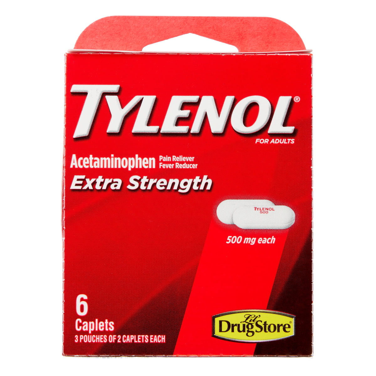 Tylenol Extra Strength Acetaminophen, 500mg, 3 Pouches of 2 Caplets, 6 Trial Packs - product image 3