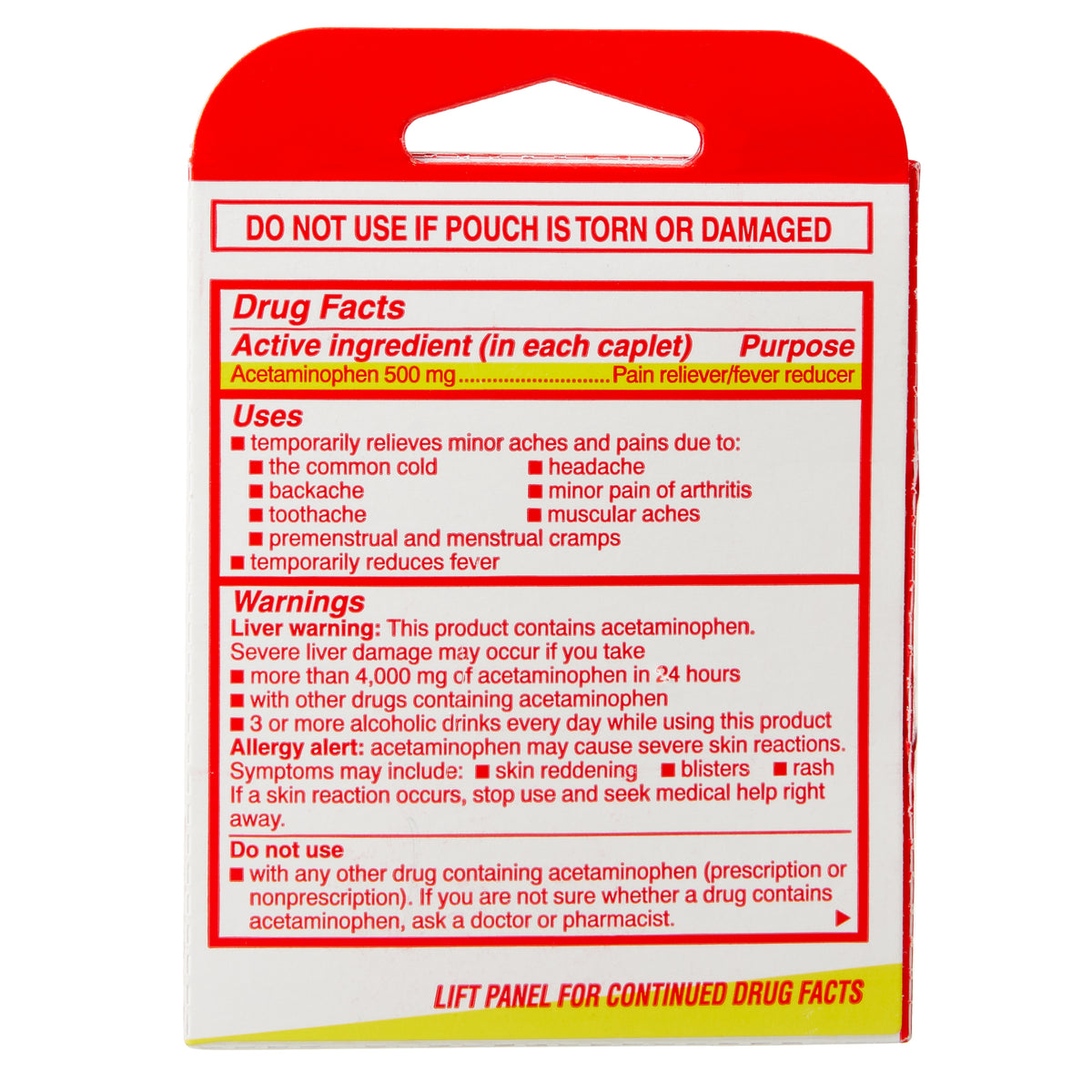 Tylenol Extra Strength Acetaminophen, 500mg, 3 Pouches of 2 Caplets, 6 Trial Packs - product image 4