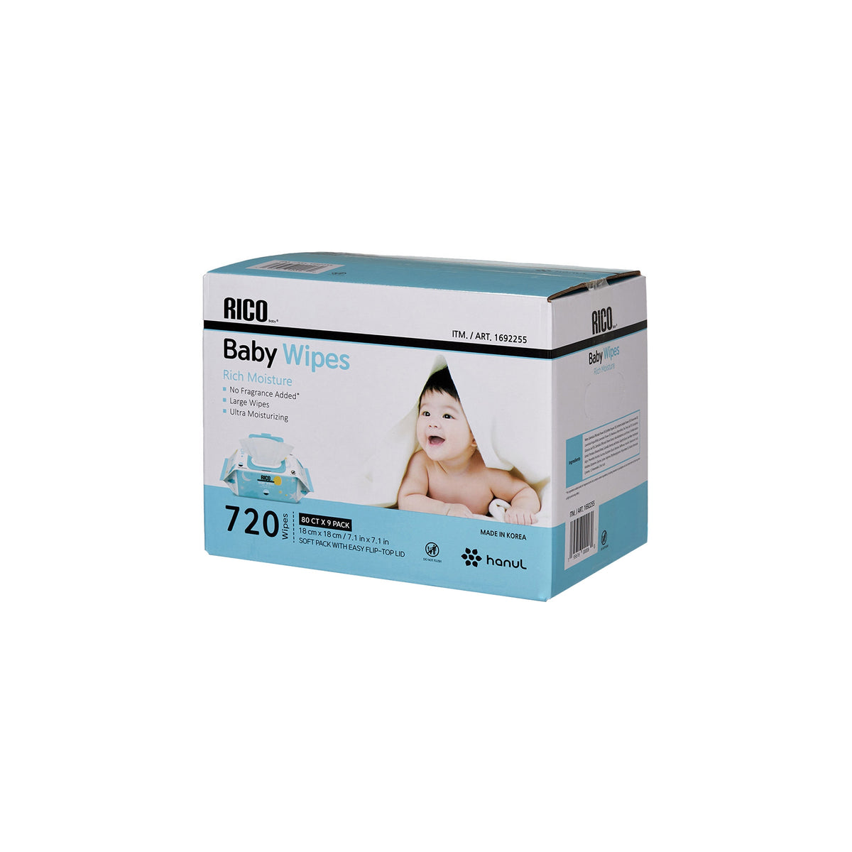 RICO Baby Wipes, Fragrance Free, 720 ct - product image 8