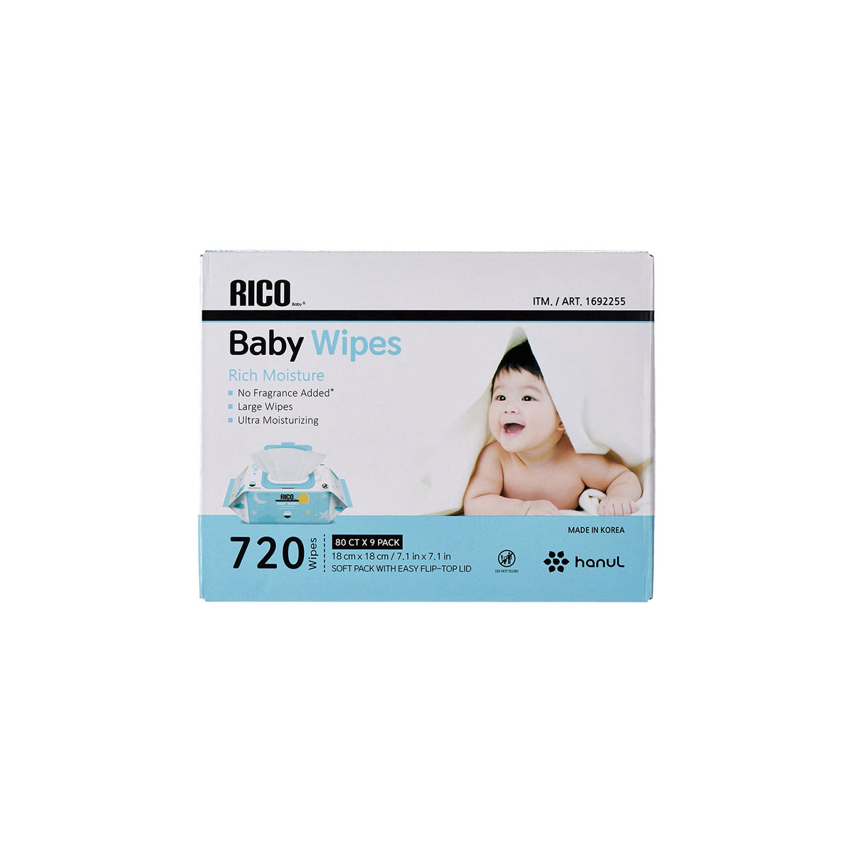 RICO Baby Wipes, Fragrance Free, 720 ct - product image 5