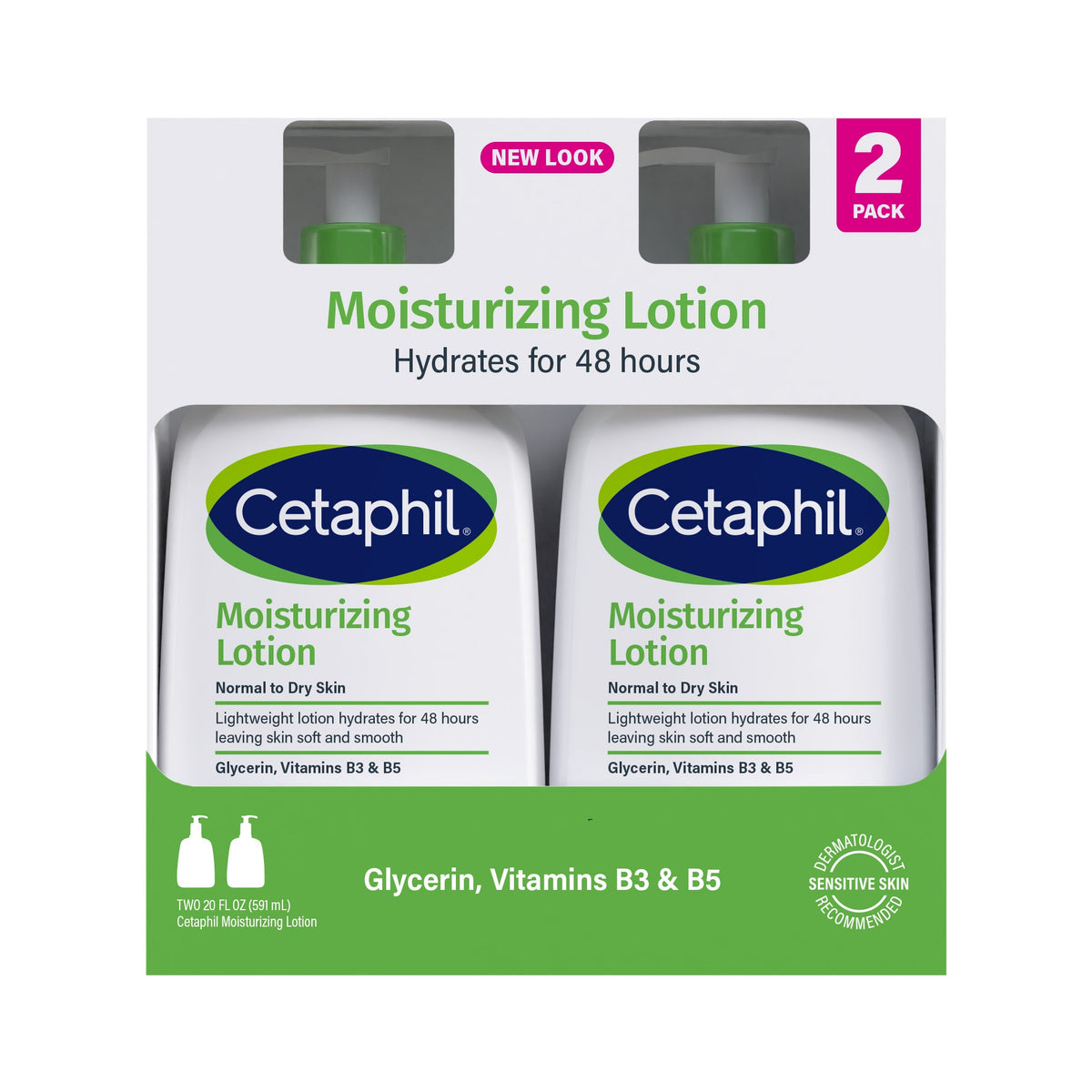 Cetaphil Moisturizing Lotion, Dry to Normal Sensitive Skin, 20 fl oz, 2 ct - product image 3