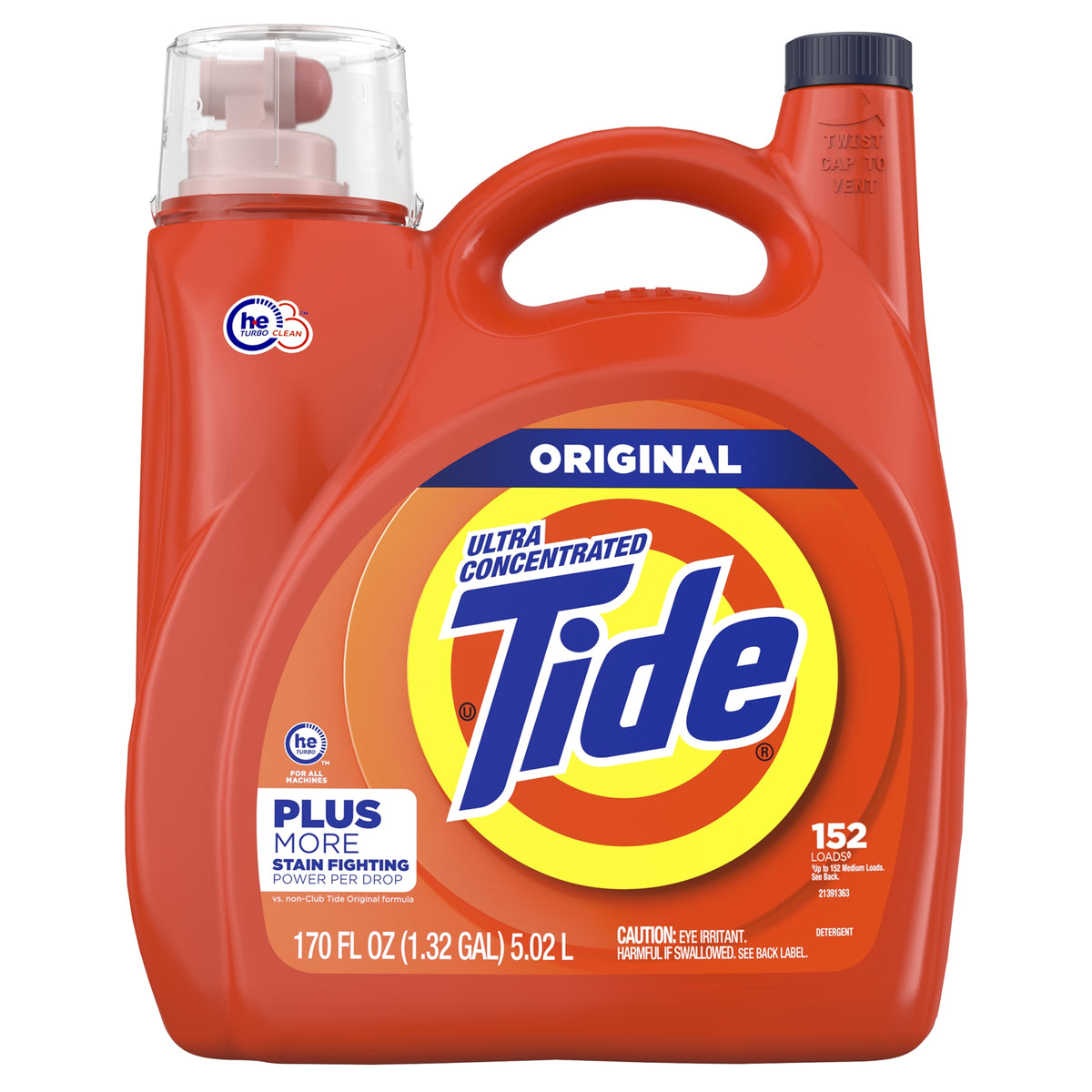 Tide Ultra Concentrated Liquid Laundry Detergent, HE Compatible, Original Scent, 152 Loads, 170 fl oz - product image 1