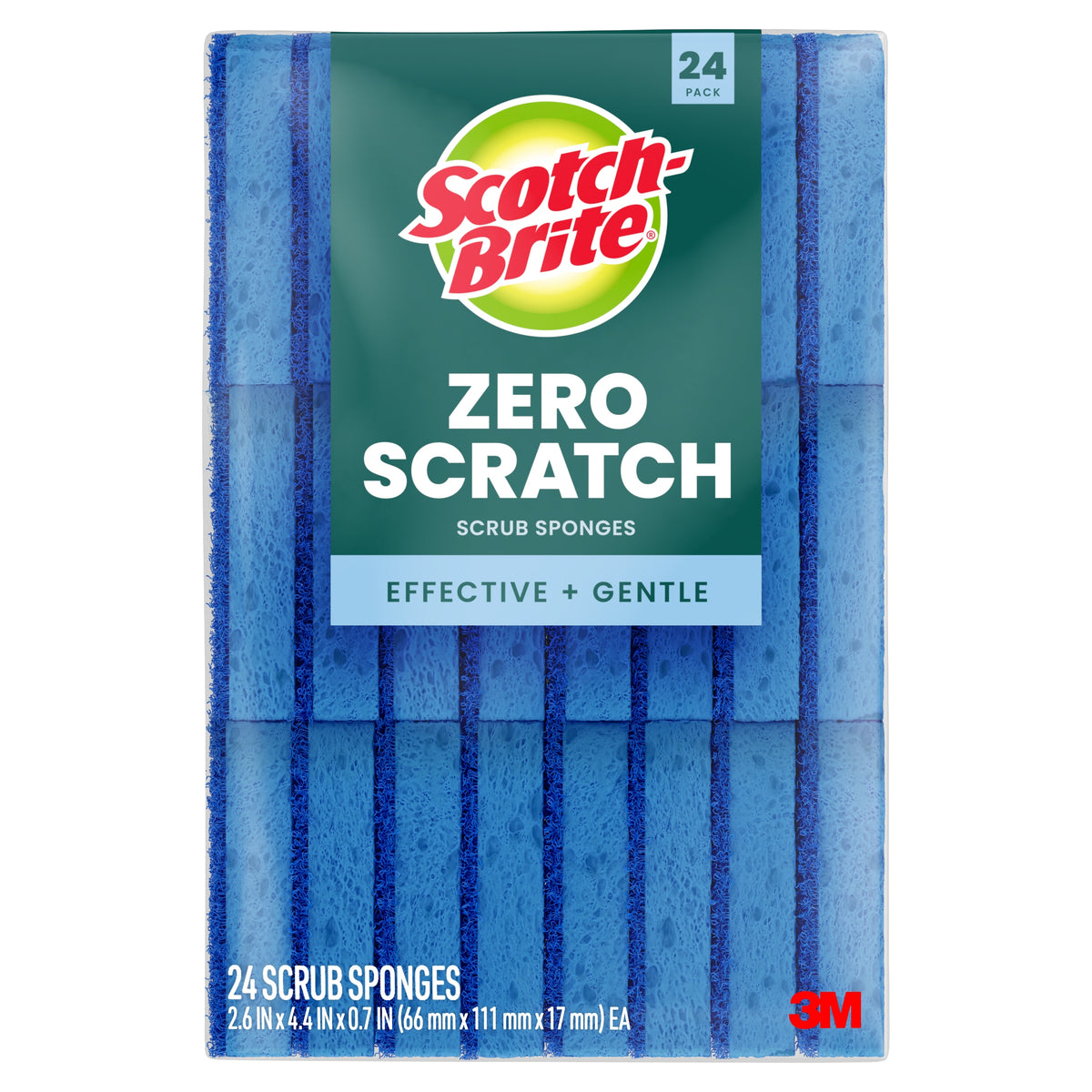 Scotch-Brite Scrub Sponges, Zero Scratch, Blue, 24 ct - product image 1