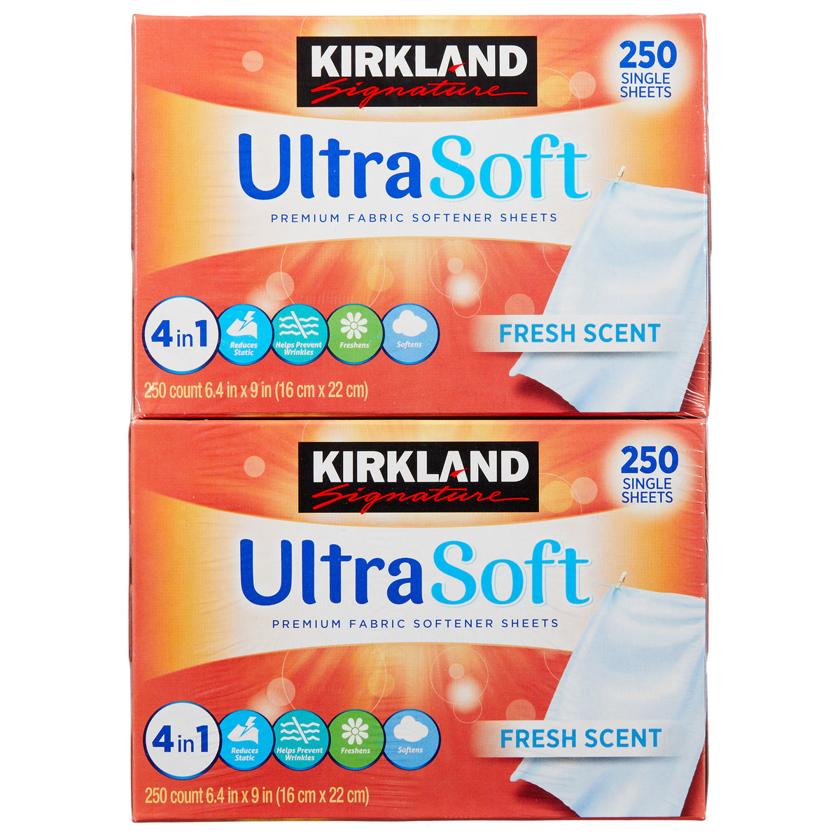 Kirkland Signature Fabric Softener Sheets, Premium Ultra Soft, Fresh Scent, 250 Sheets, 2 ct - product image 7