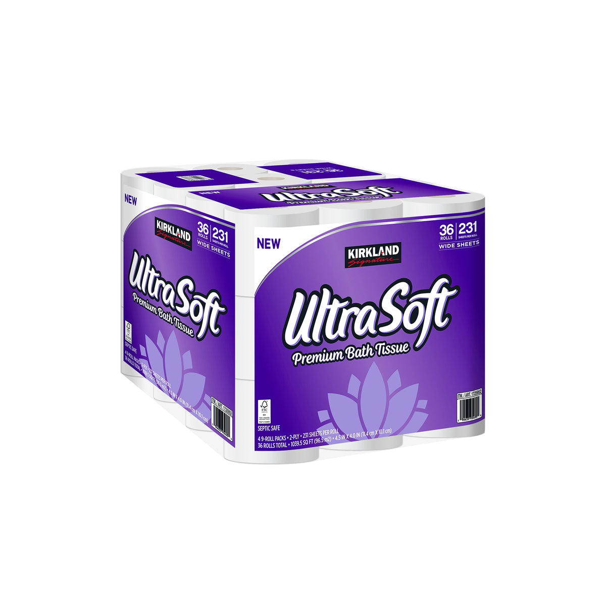 Kirkland Signature UltraSoft Premium Bath Tissue, 2-Ply, 4.5" x 4.0", 231 Sheets, 36 ct - product image 2