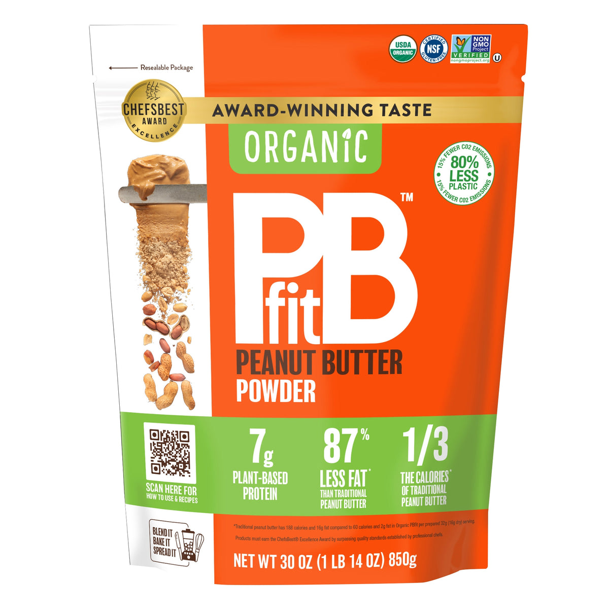PBfit Organic Peanut Butter Powder, 30 oz - product image 1