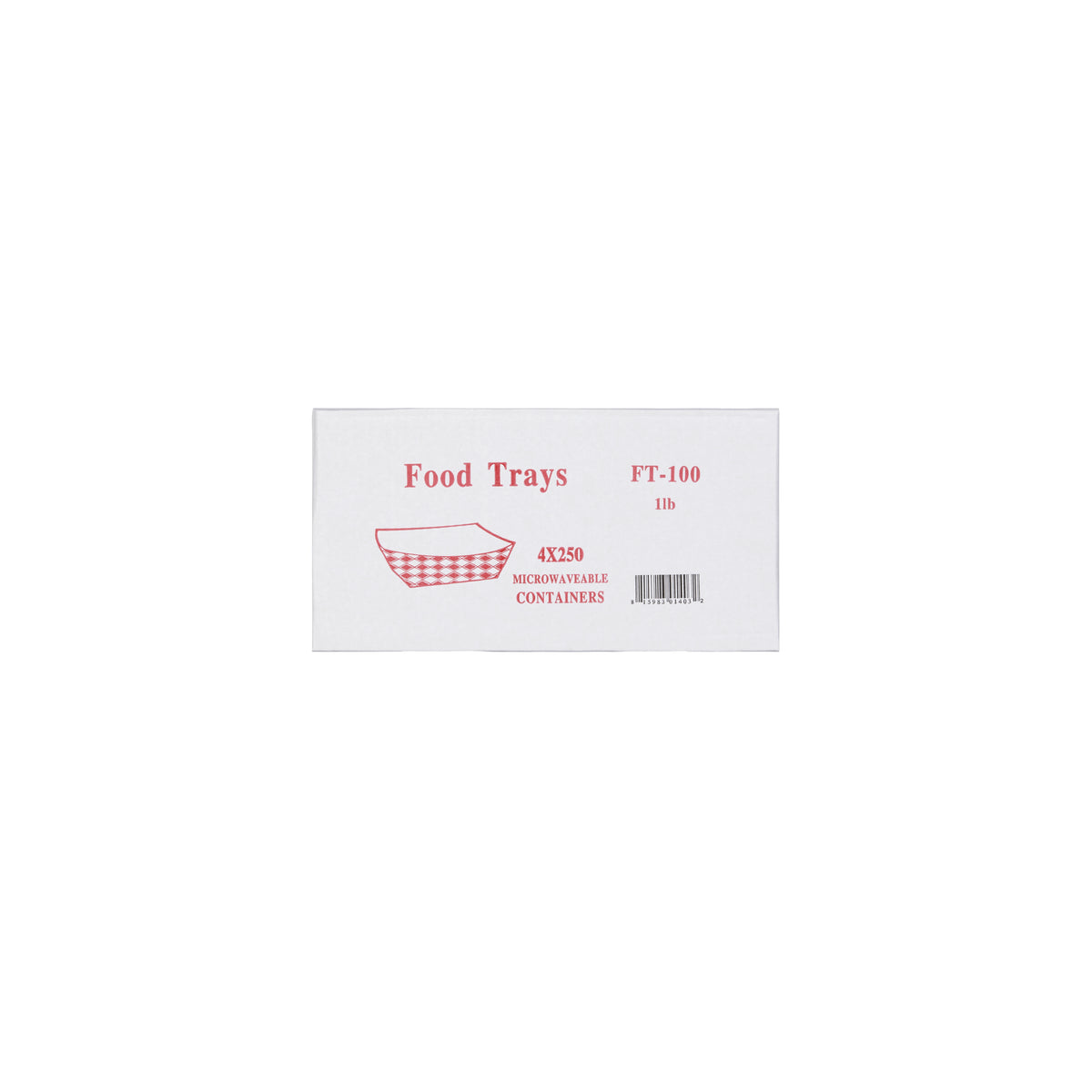 Vital International Solutions Paper Food Tray, 1 lb, Red/White Check, 1000 ct - product image 2