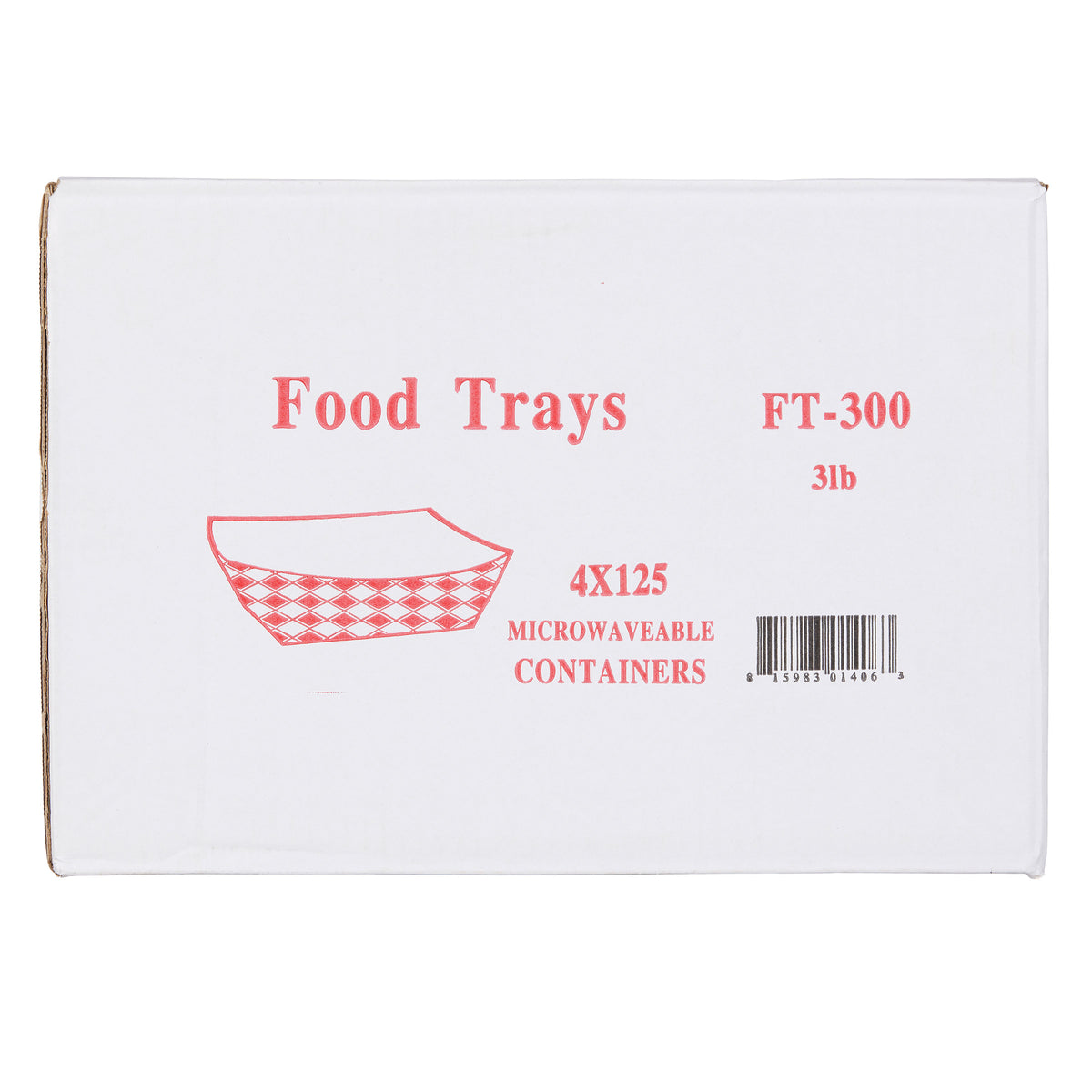 Vital International Solutions Paper Food Tray, 3 lb, Red/White Check, 500 ct - product image 3