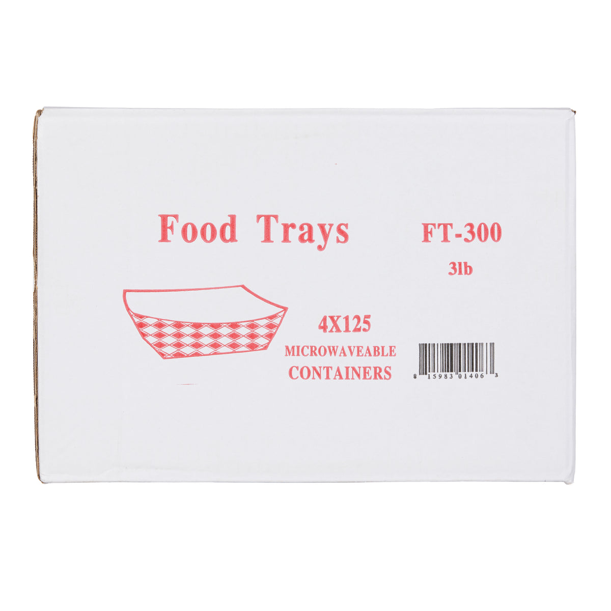 Vital International Solutions Paper Food Tray, 3 lb, Red/White Check, 500 ct - product image 2