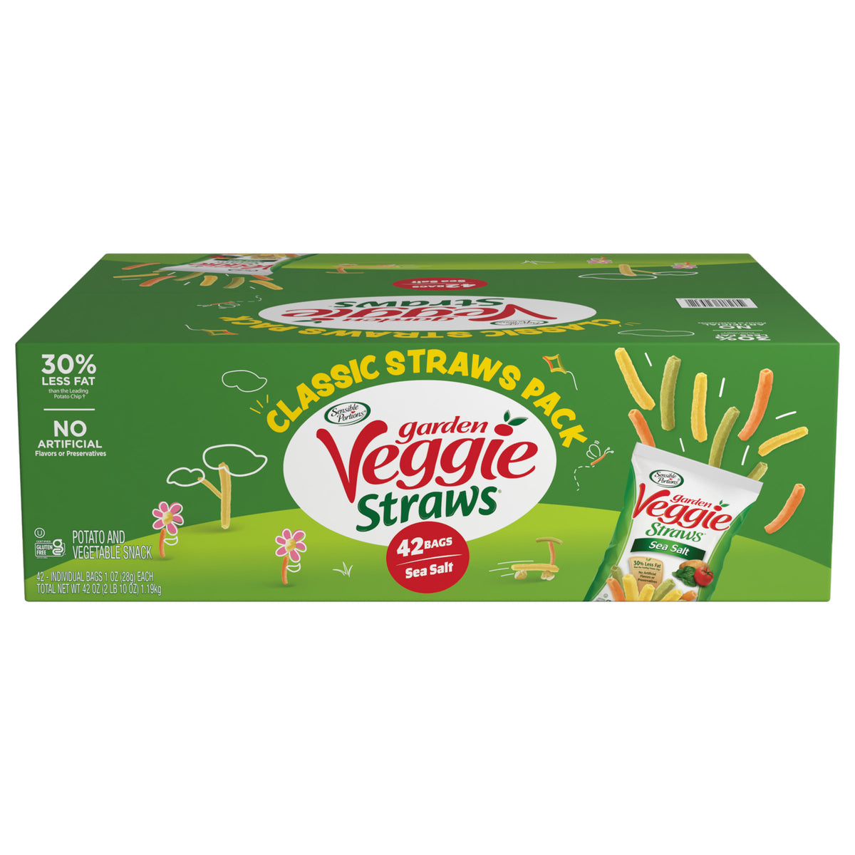Sensible Portions Garden Veggie Straws, Sea Salt, 1 oz, 42 ct - product image 7