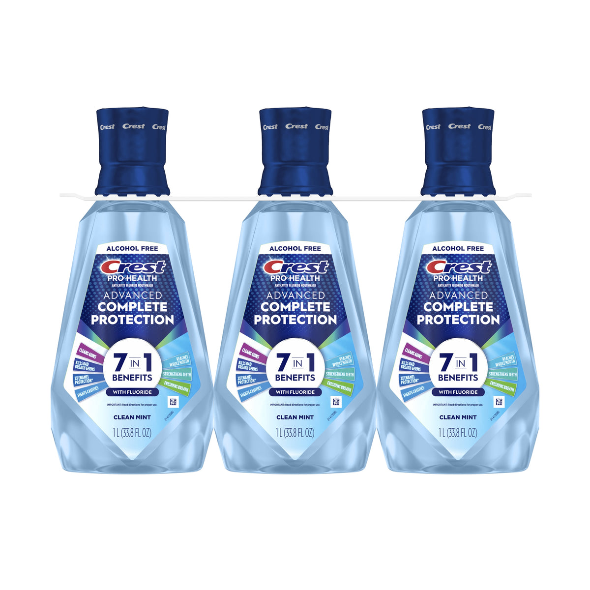 Crest Pro-Health Mouthwash with Fluoride, Advanced Complete Protection, 33.8 fl oz, 3 ct - product image 1