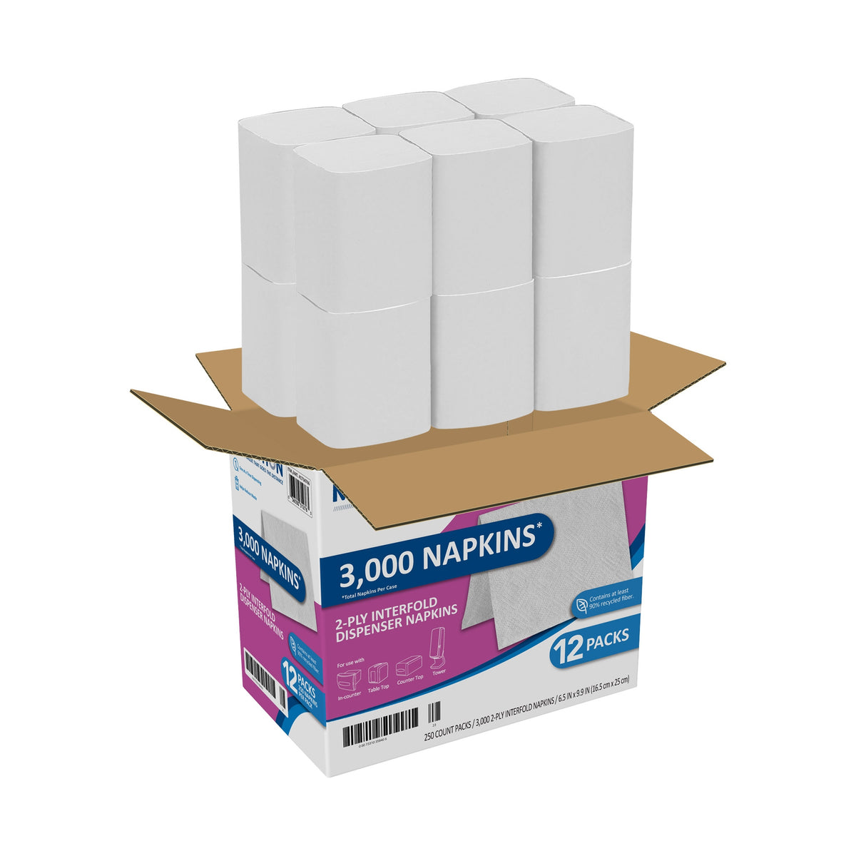 Marathon Interfold Dispenser Napkins, 2-Ply, White, 3000 ct - product image 9