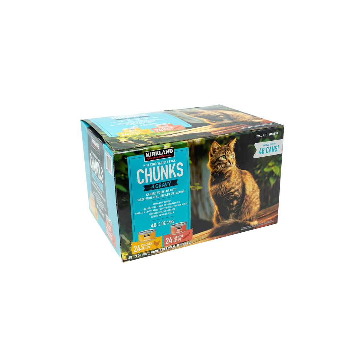 Kirkland Signature Canned Cat Food, Chunks in Gravy, Variety Pack, 3 oz, 48 ct - product image 1