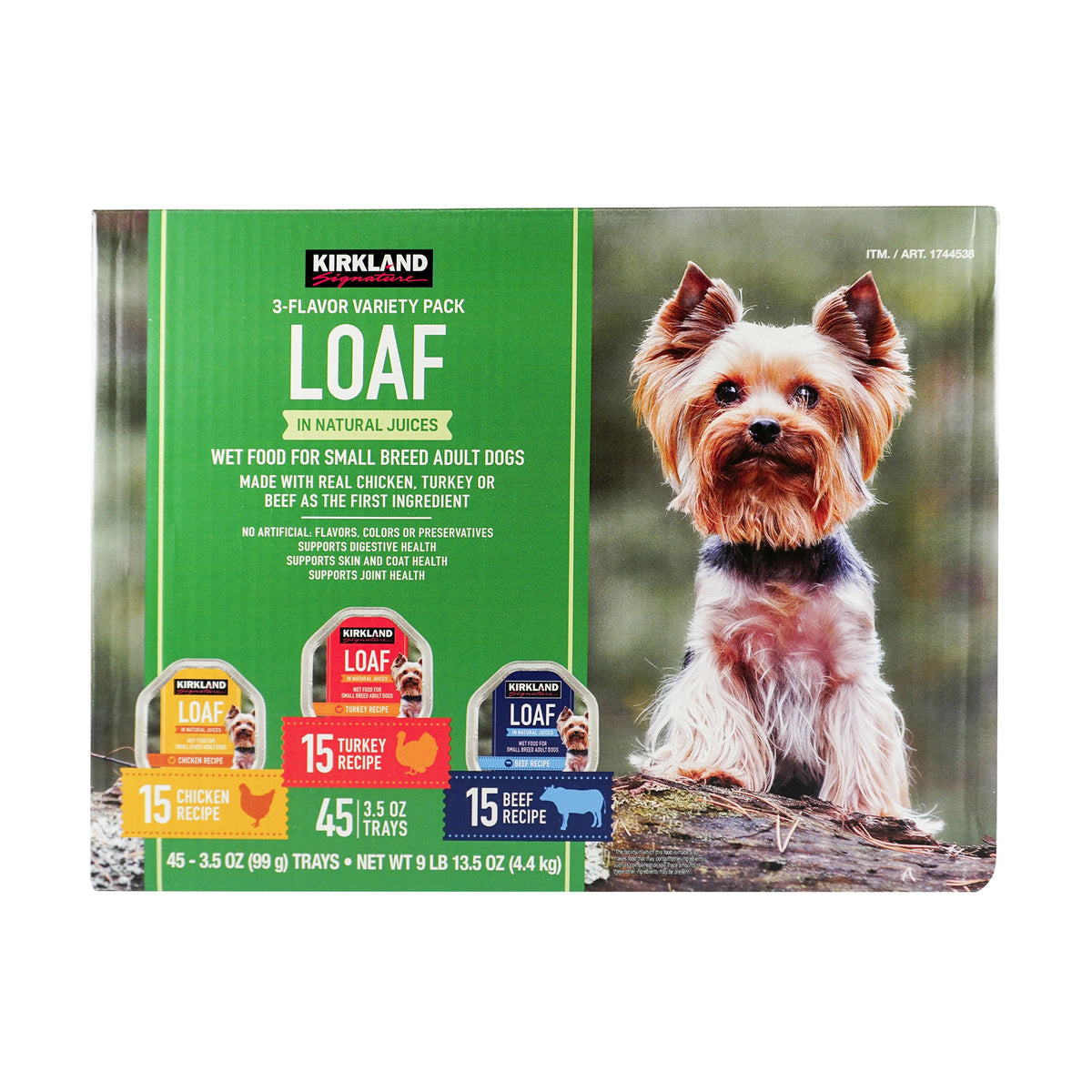 Kirkland Signature Loaf Wet Dog Food, Small Breed Adult Dogs, Variety Pack, 3.5 oz, 45 ct - product image 5