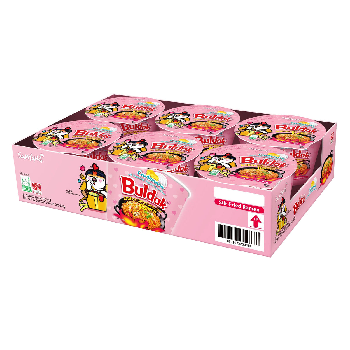 Samyang Buldak Stir-Fried Ramen, Carbonara, Spicy Chicken, 3.7 oz, 6 ct - product image 3